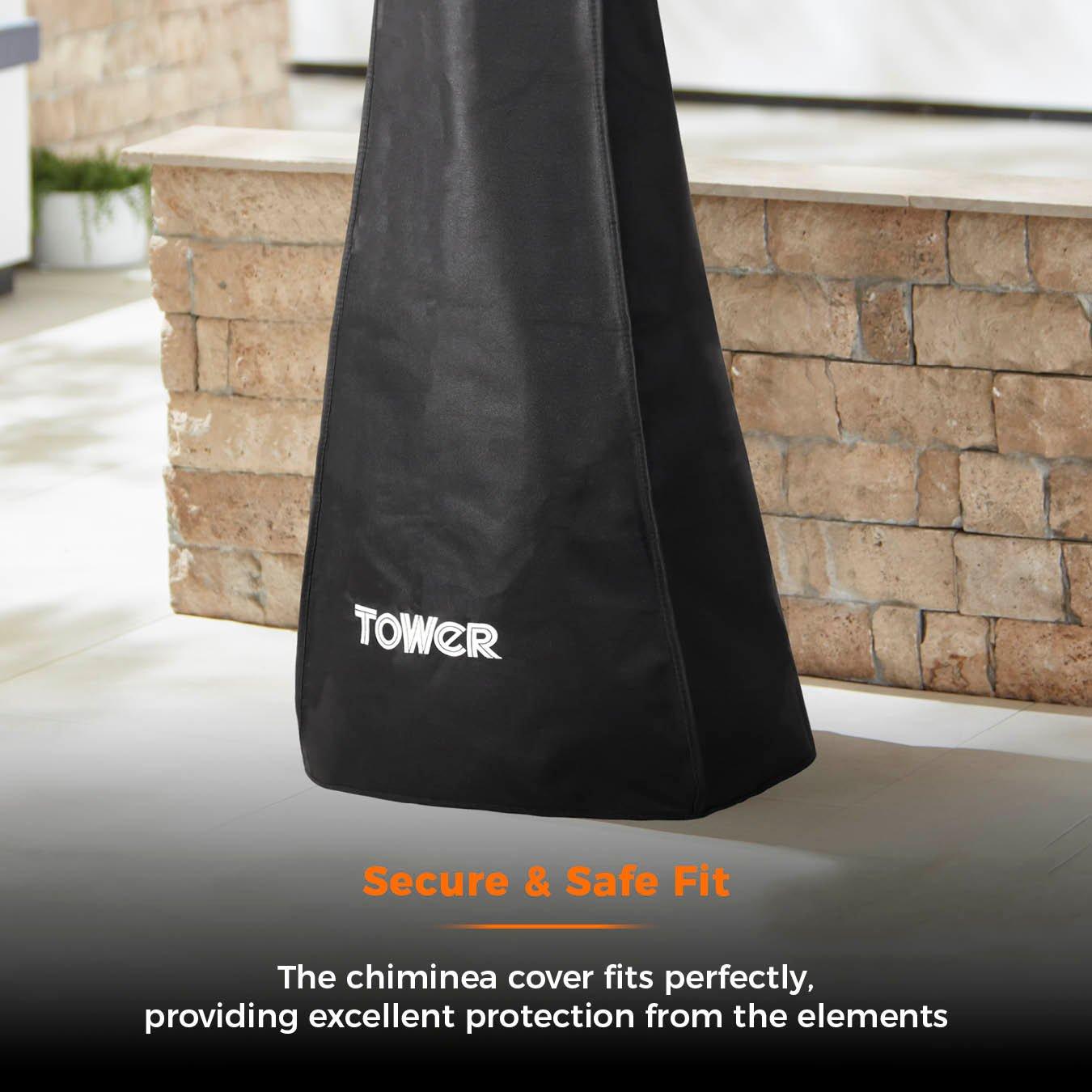 Black - Tower - Cover For Wood Burner Chiminea - 4
