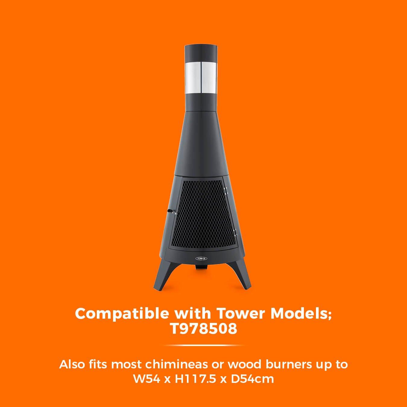 Black - Tower - Cover For Wood Burner Chiminea - 7