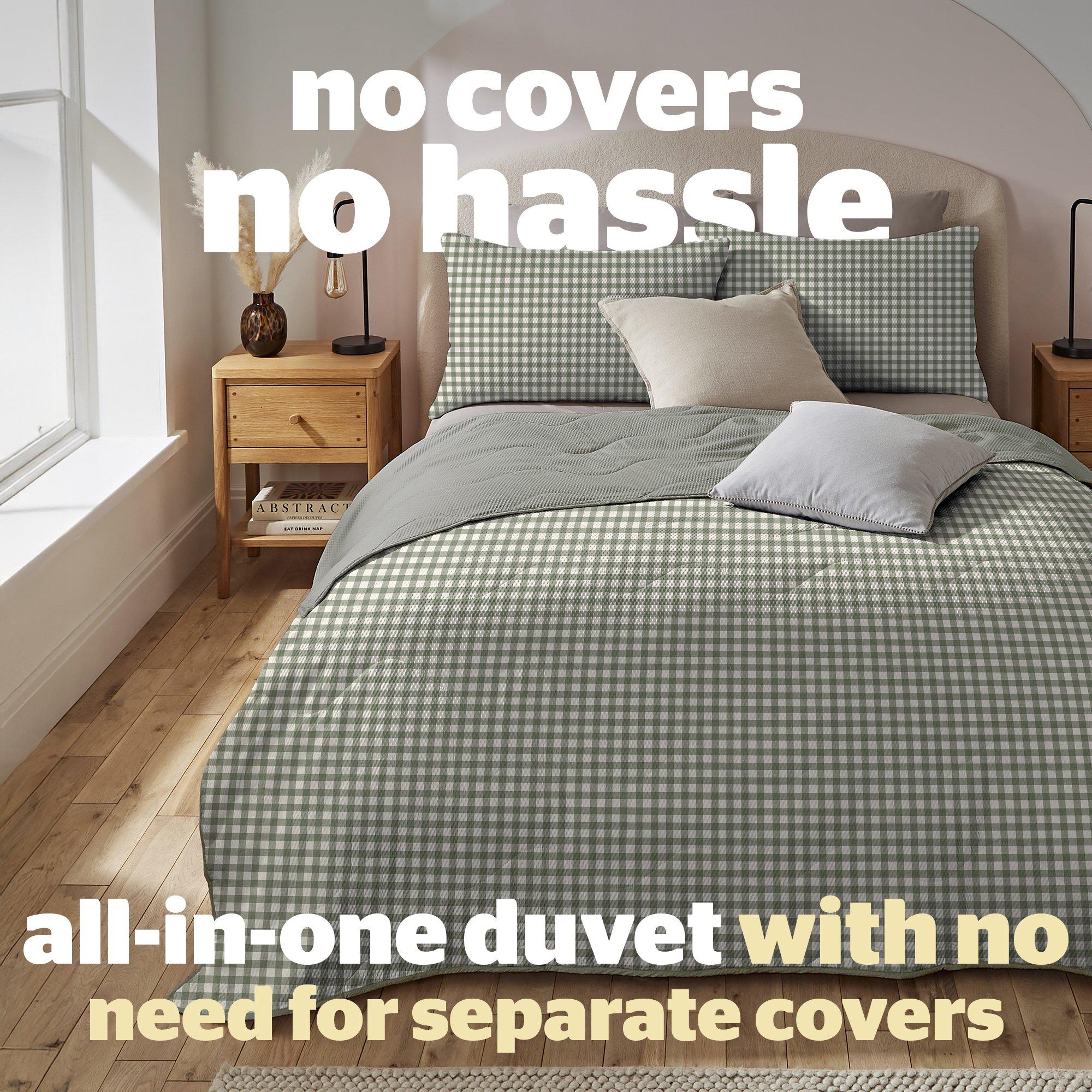 Sage Gingham - Silentnight - Summer Breeze Seersucker Coverless Duvet 2.5 Tog - 2
