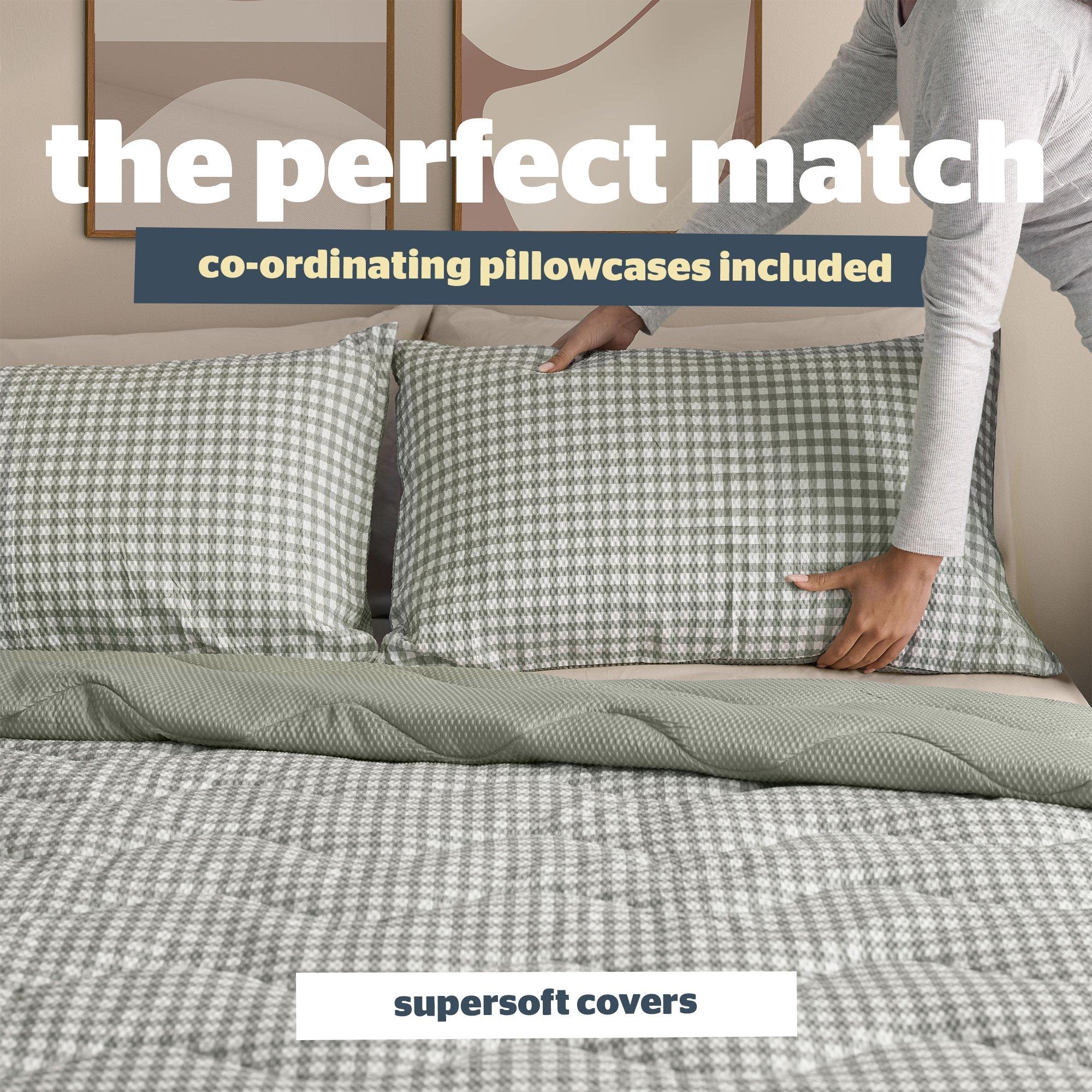 Sage Gingham - Silentnight - Summer Breeze Seersucker Coverless Duvet 2.5 Tog - 4