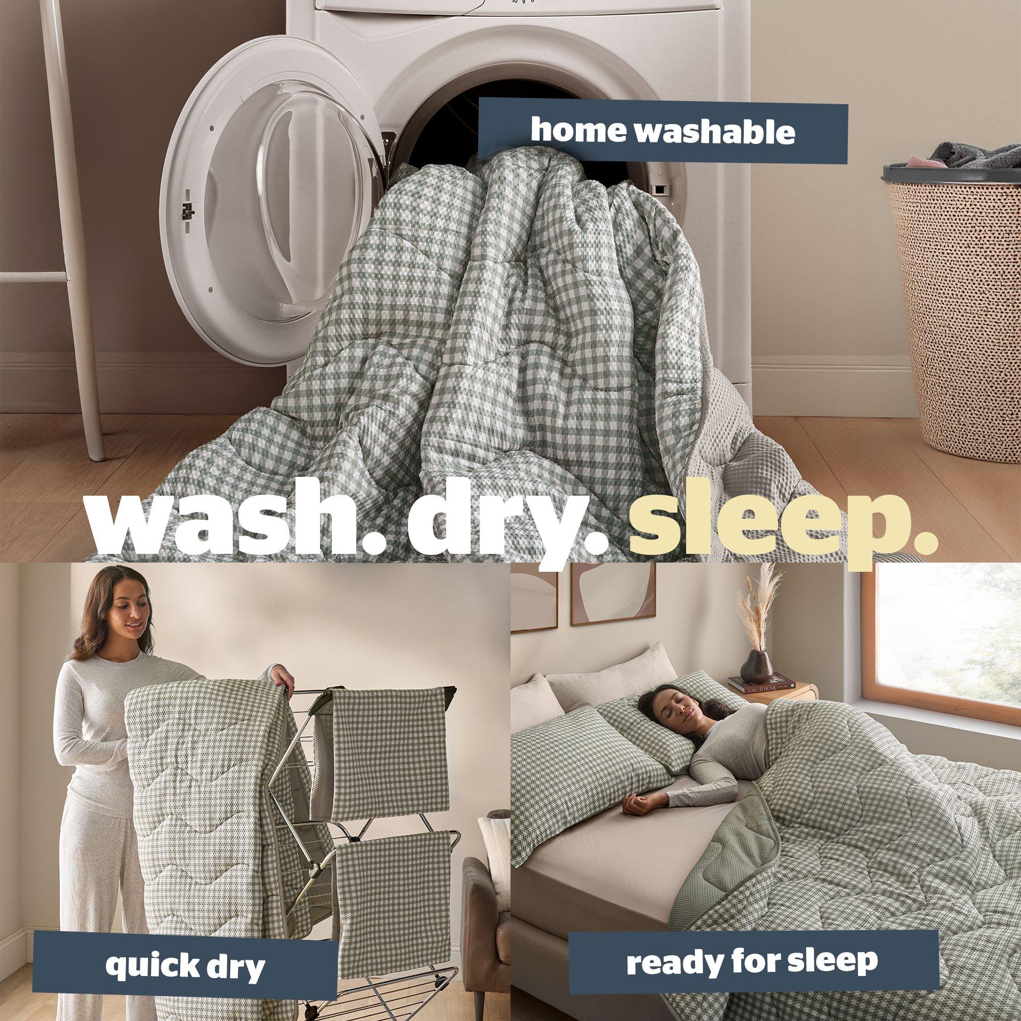 Sage Gingham - Silentnight - Summer Breeze Seersucker Coverless Duvet 2.5 Tog - 5