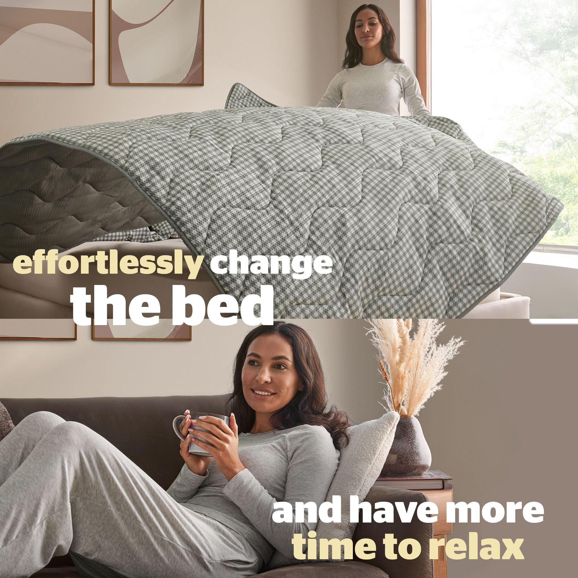 Sage Gingham - Silentnight - Summer Breeze Seersucker Coverless Duvet 2.5 Tog - 7