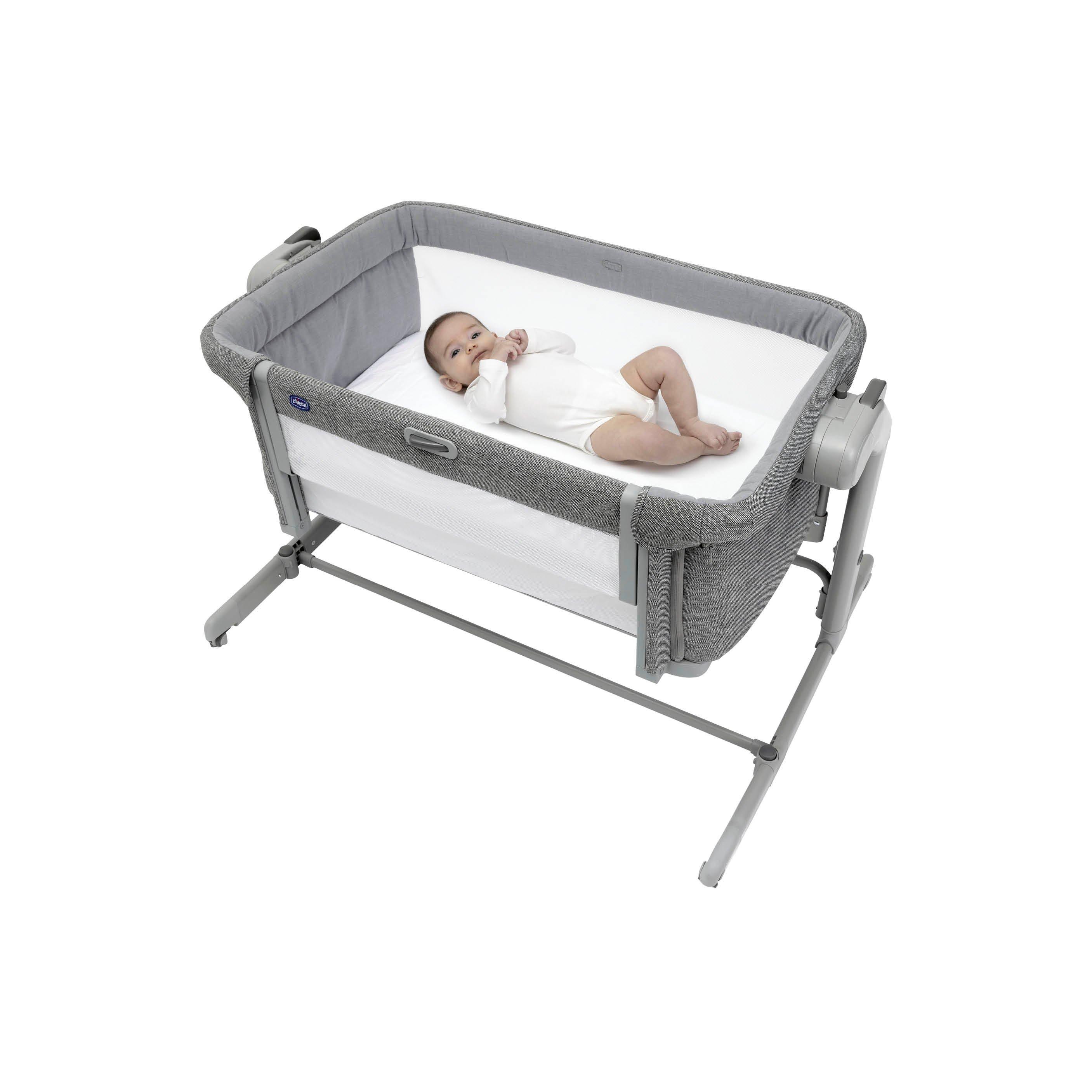 Chicco Newborn Next2me Magic Evo Bedside Crib - Dark Grey - Adjustable