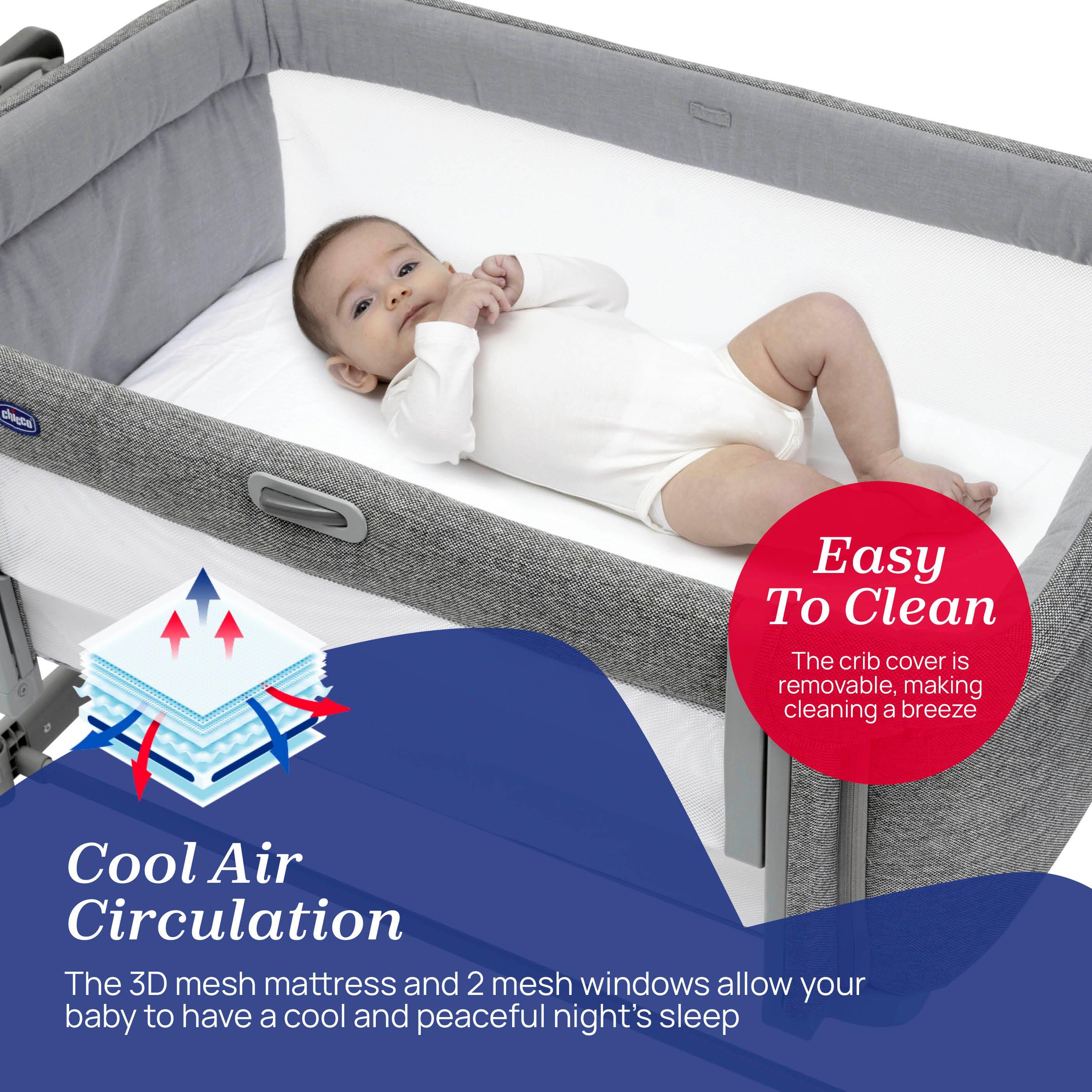 Dark Grey - Chicco - Next2Me Magic Evo Bedside Crib - 4