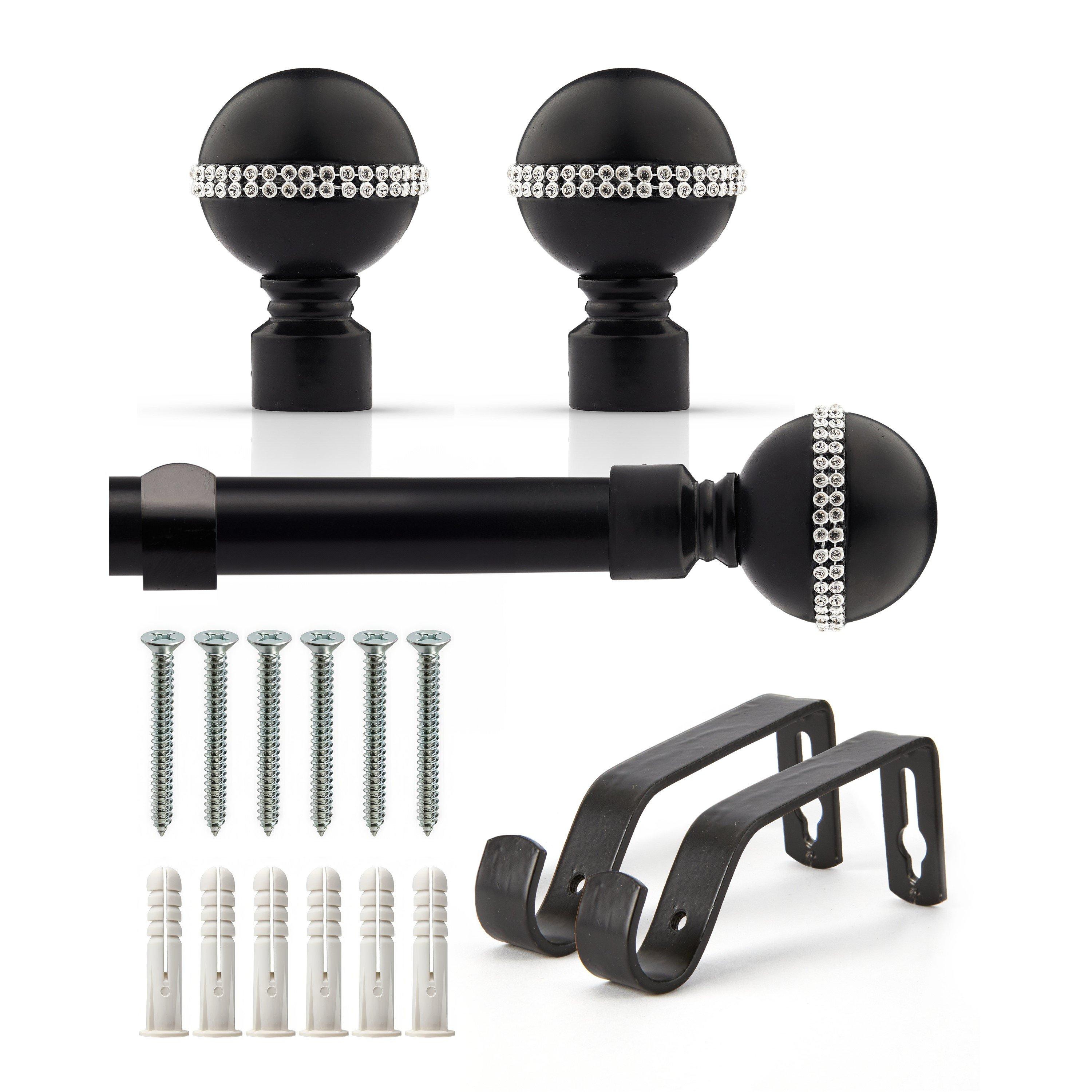 Matt Black - Emma Barclay - Curtain Pole Extendable Diamond - 1