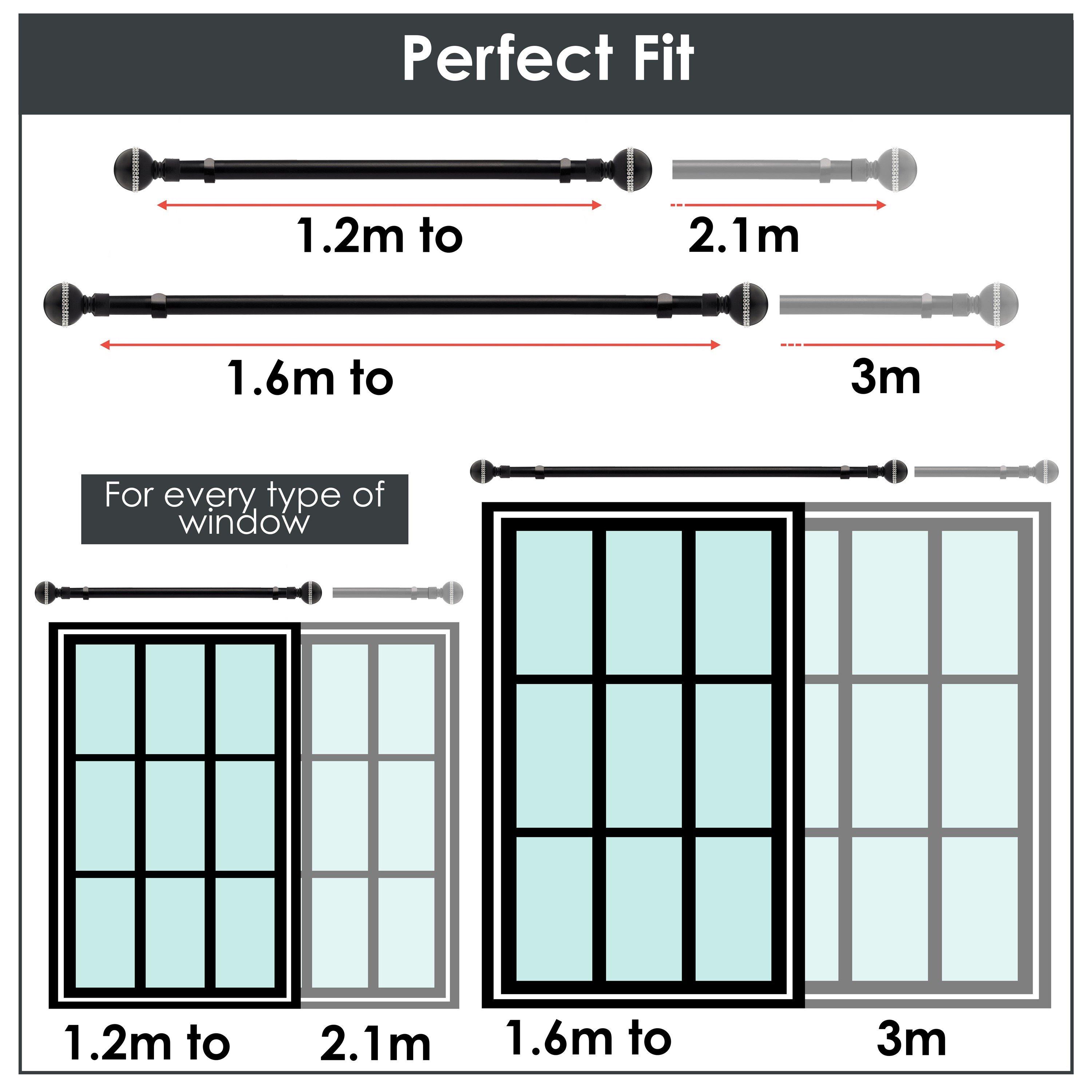 Matt Black - Emma Barclay - Curtain Pole Extendable Diamond - 4