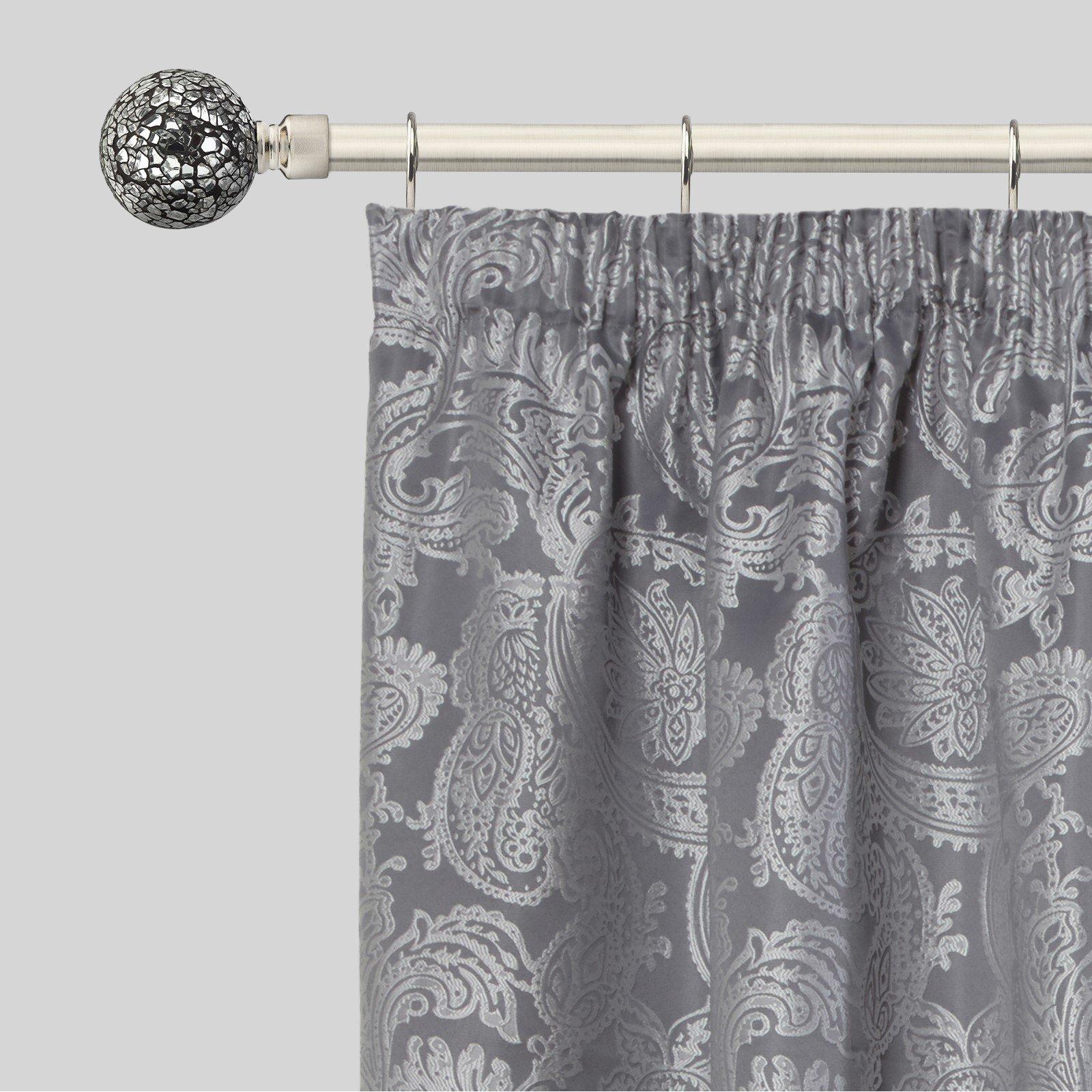 Brushed Silver - Emma Barclay - Curtain Pole with Rings Extendable Glass - 3