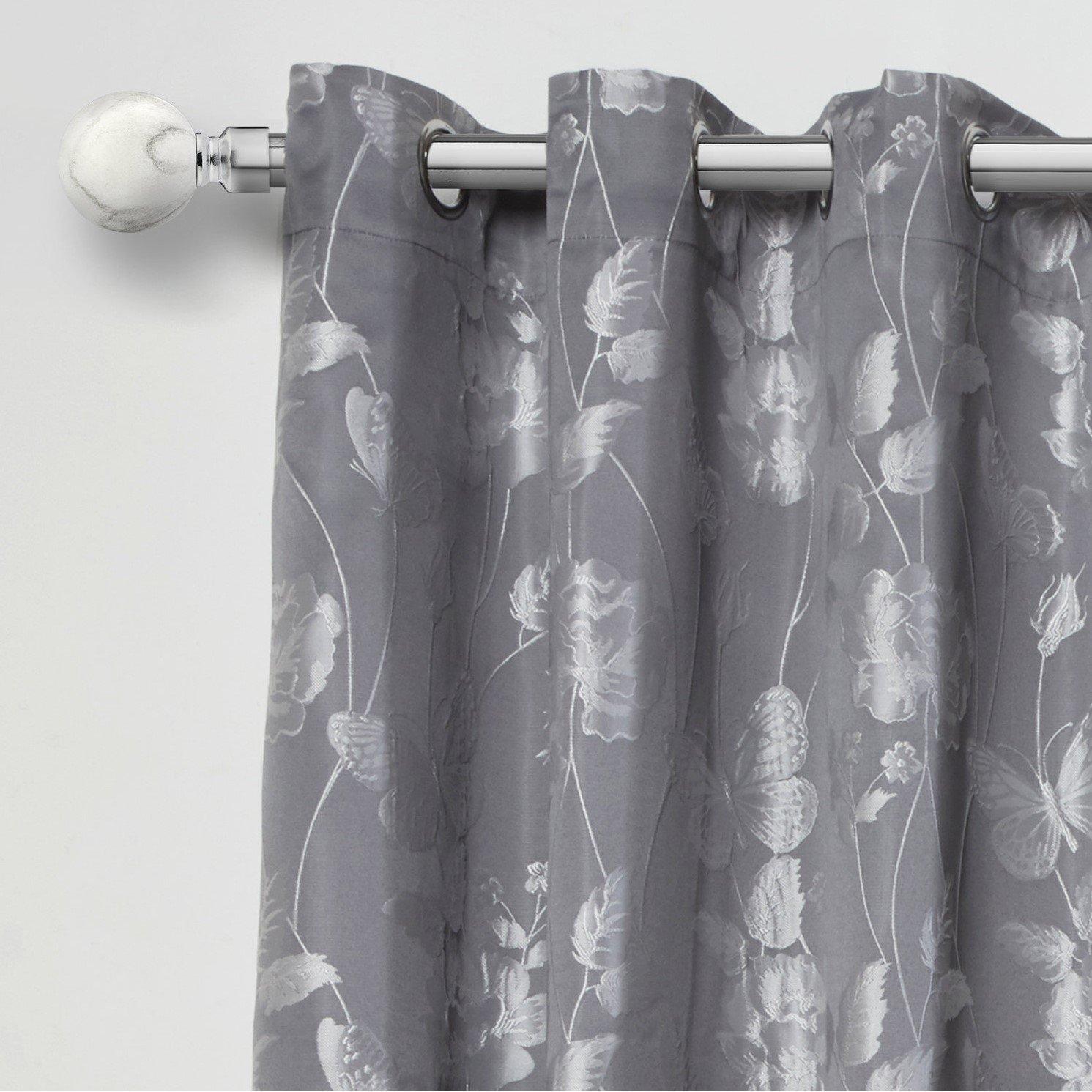 Brushed Silver - Emma Barclay - Curtain Pole Extendable Marble - 4