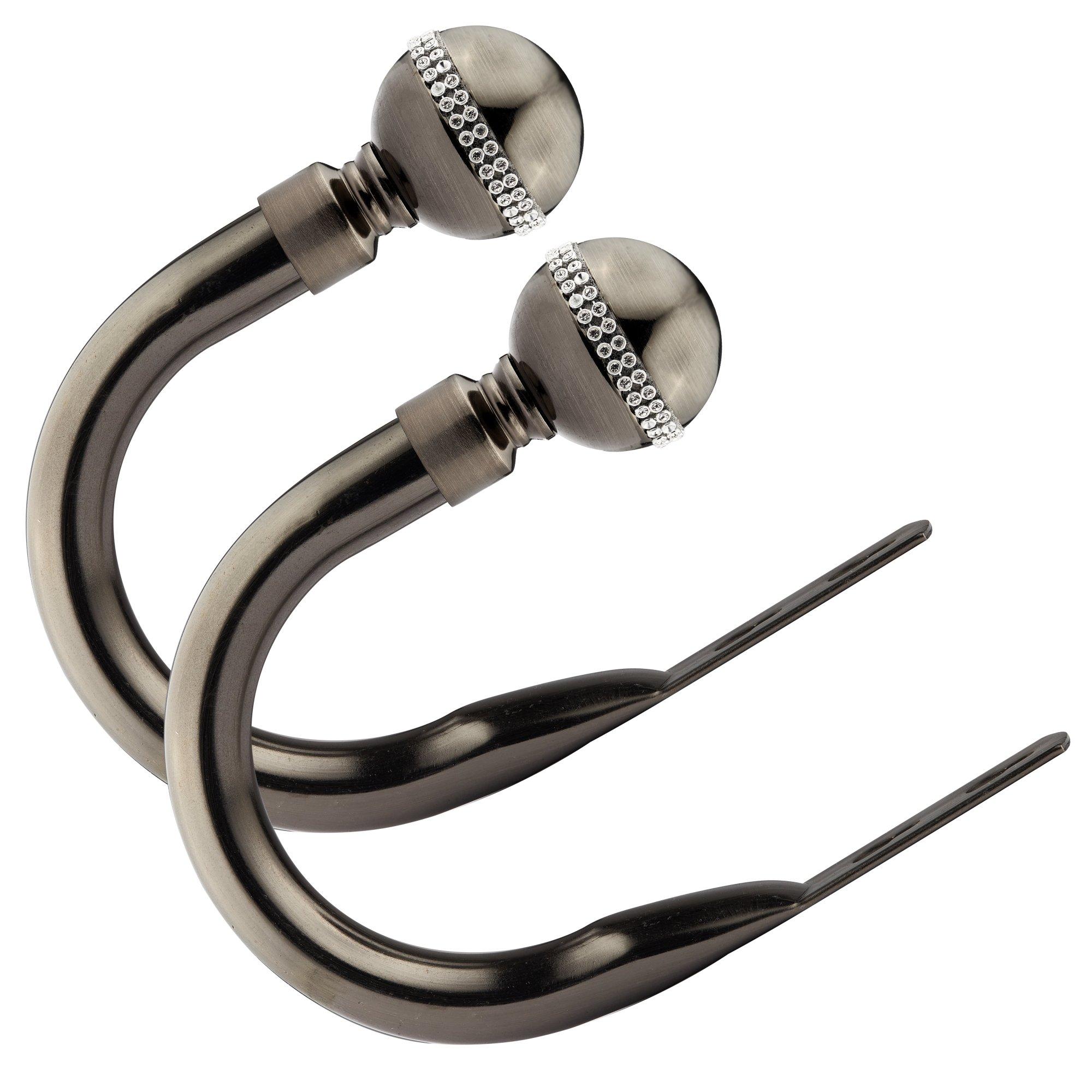 Black Silk - Emma Barclay - Metal Holdback Pair Tiebacks Bling Diamond - 1