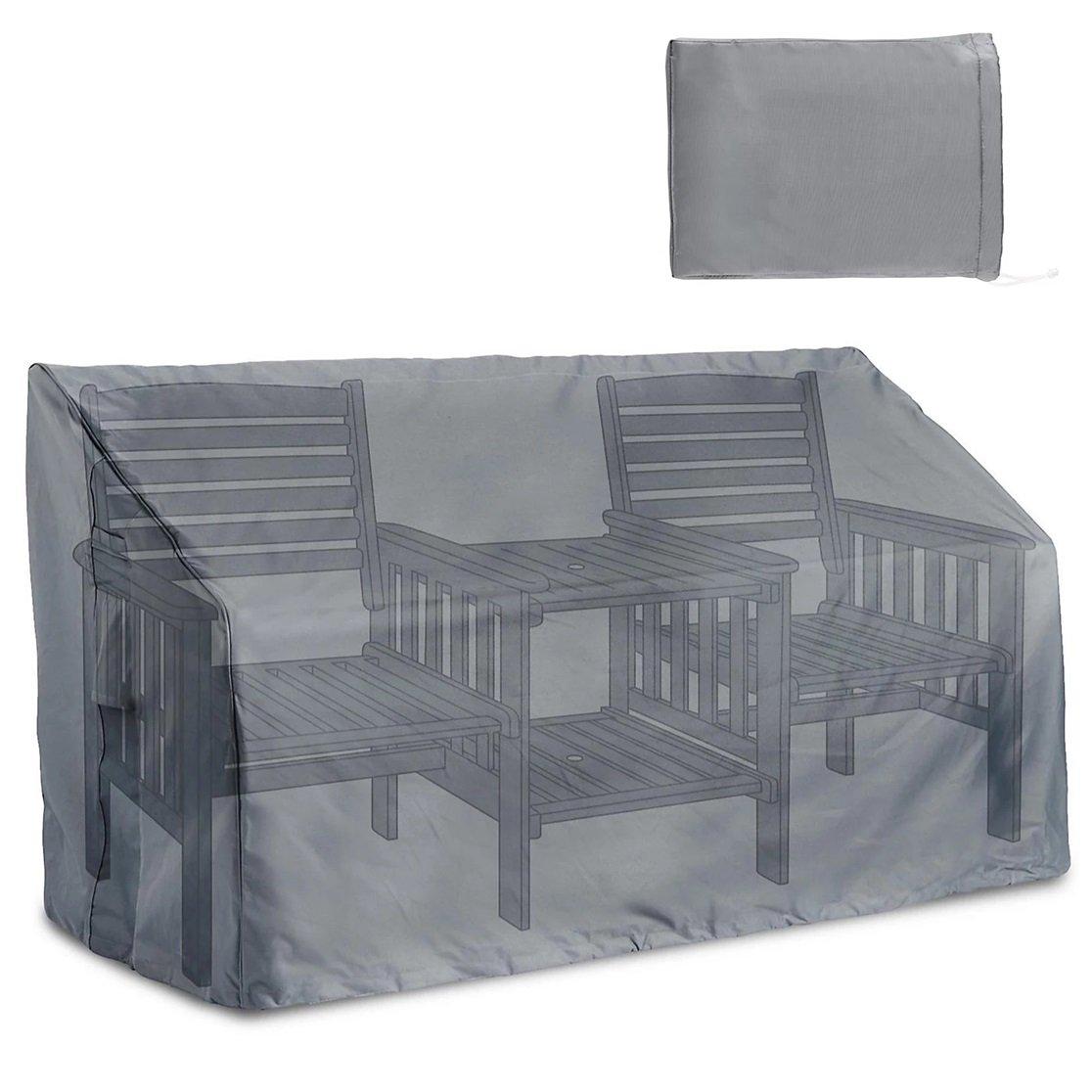 Grey - VonHaus - Garden Bench Cover (H) 96cm x (W) 91cm x (L) 173cm - 1