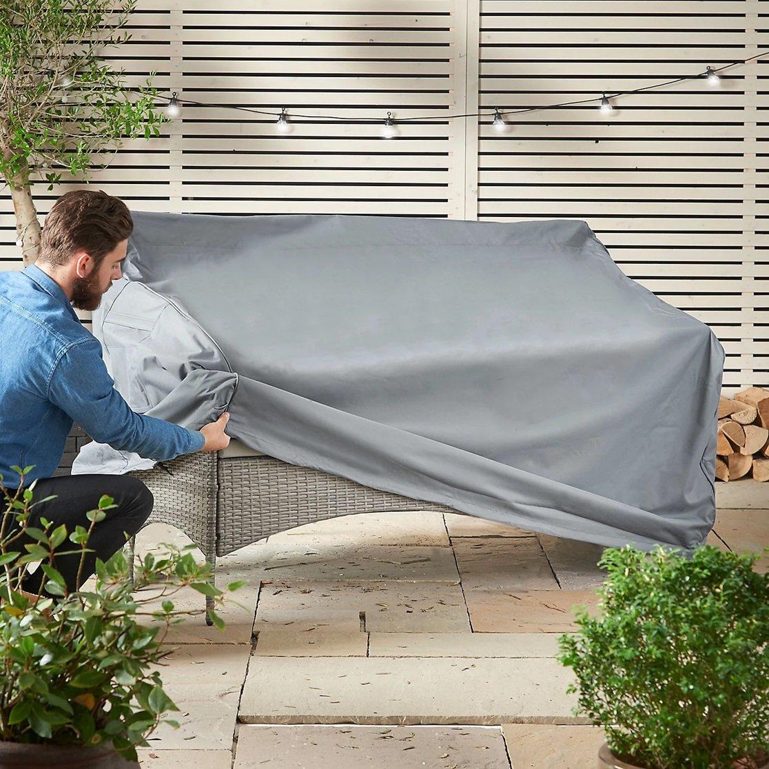 Grey - VonHaus - Garden Bench Cover (H) 96cm x (W) 91cm x (L) 173cm - 5