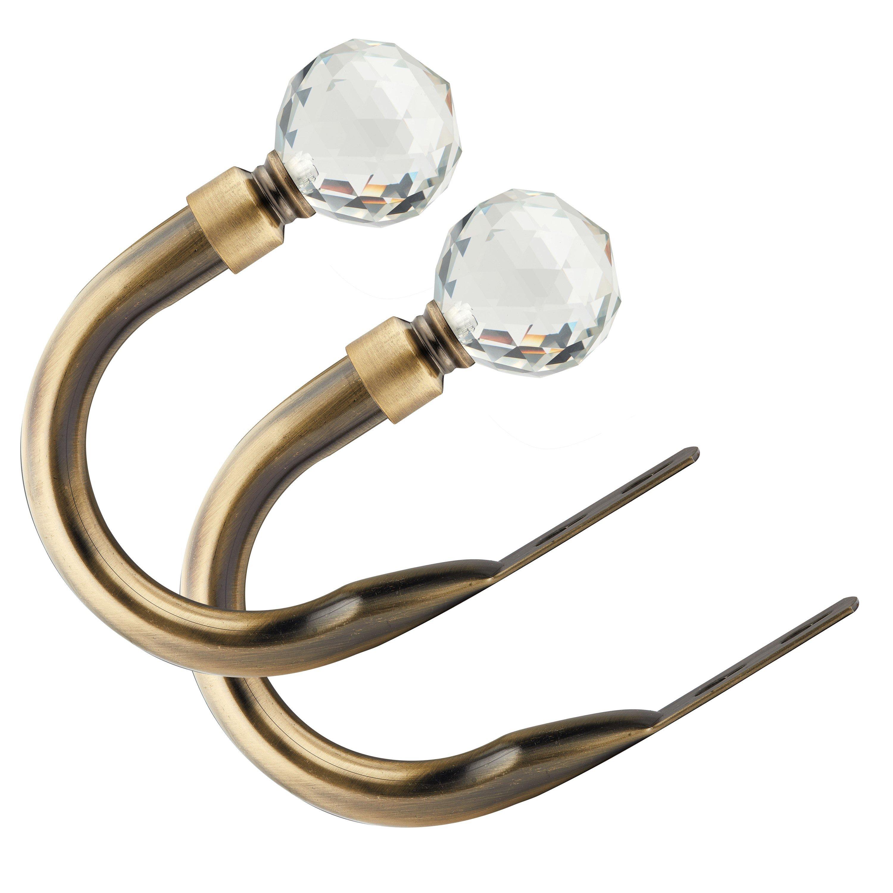 Metal Holdback Pair Tiebacks Crystal