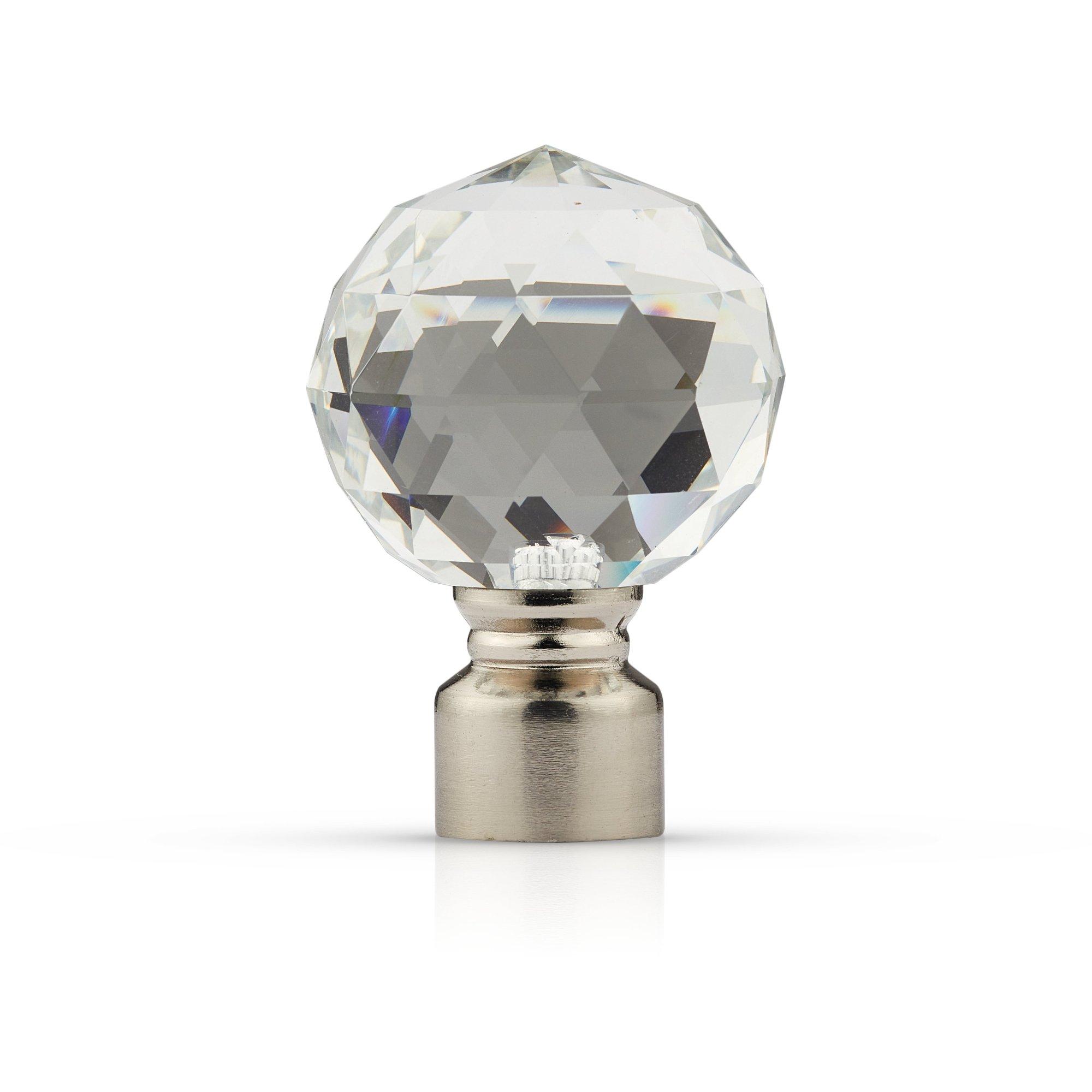 Brushed Silver - Emma Barclay - Metal Holdback Pair Tiebacks Crystal - 3