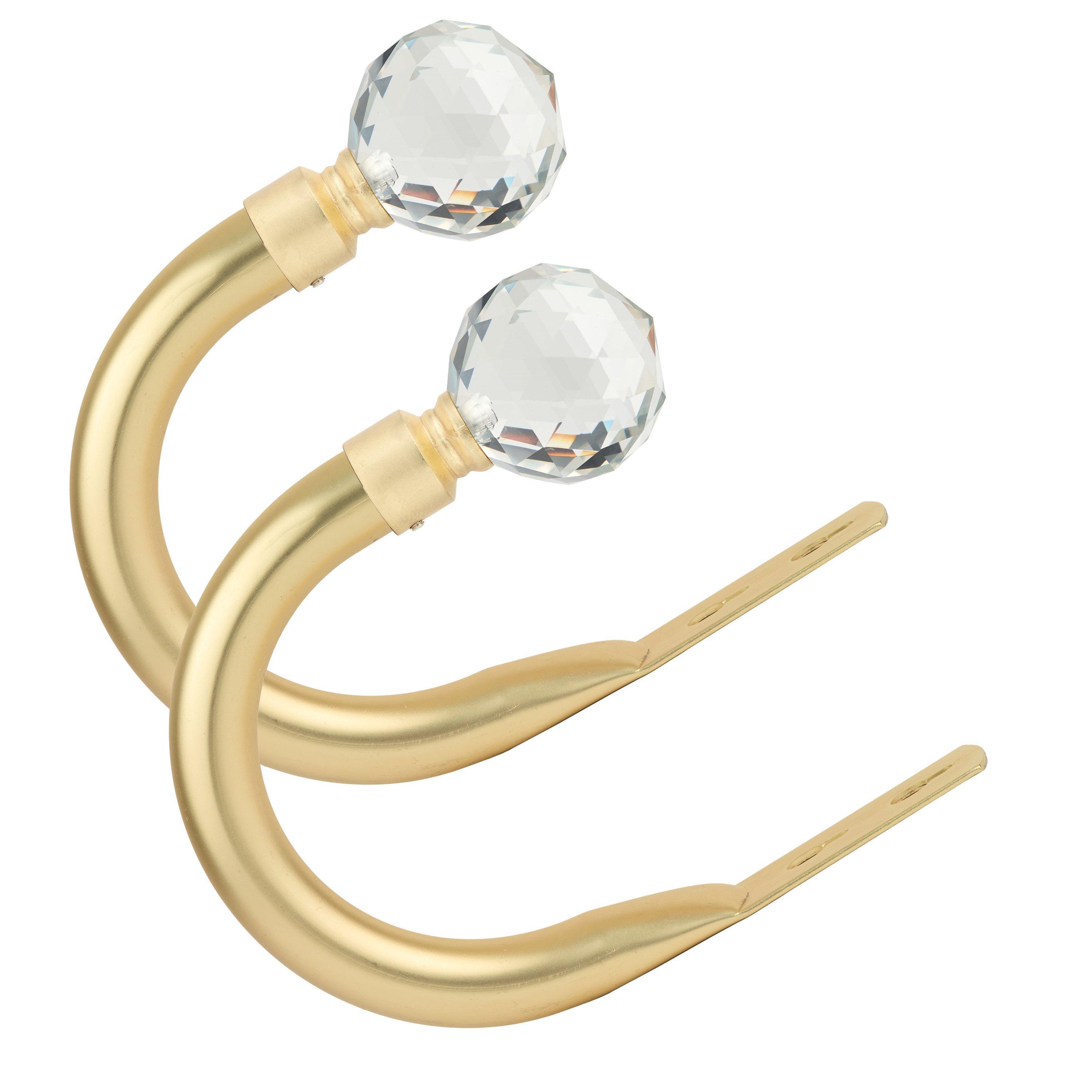 Metal Holdback Pair Tiebacks Crystal