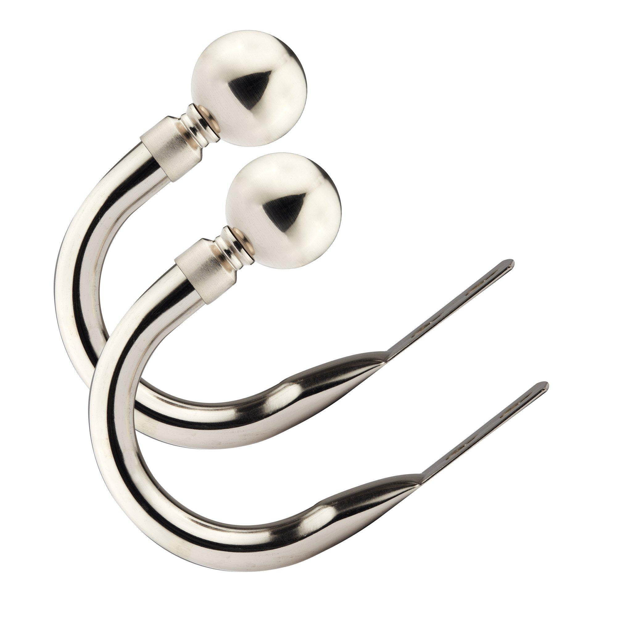 Brushed Silver - Emma Barclay - Metal Holdback Pair Tiebacks Ball - 1