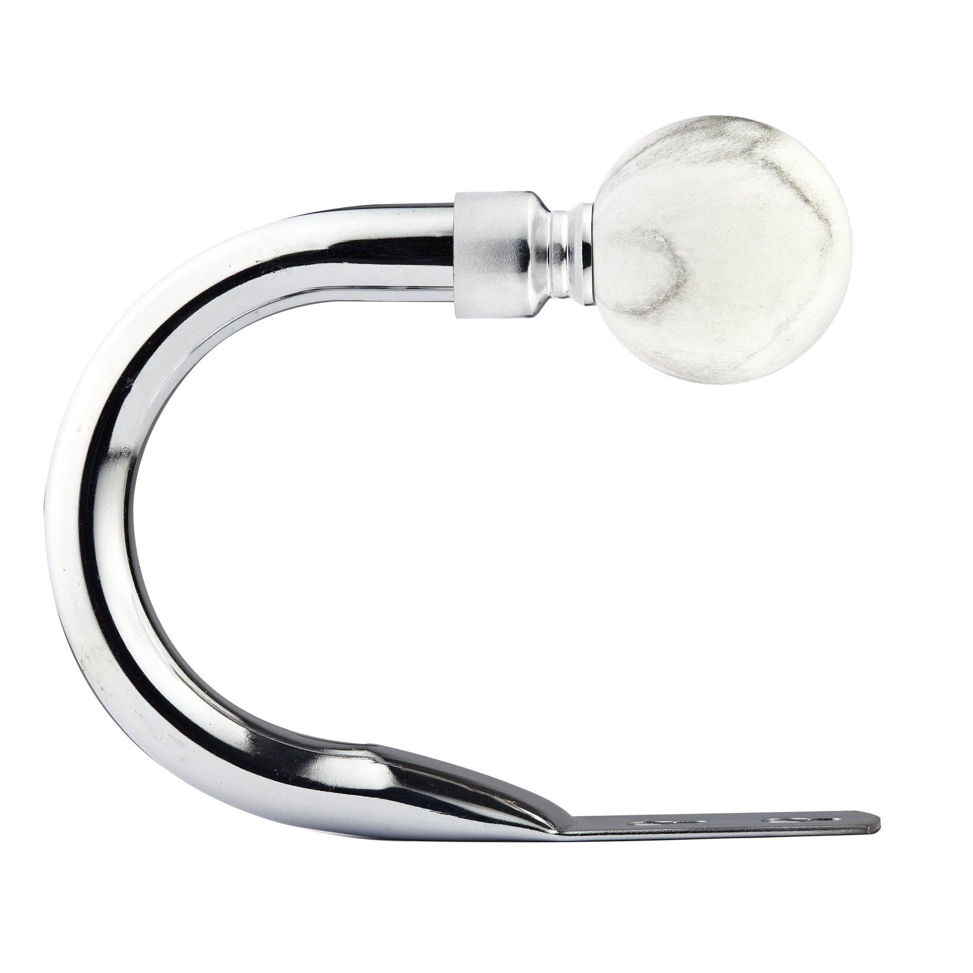 Brushed Silver - Emma Barclay - Metal Holdback Pair Tiebacks Marble - 2