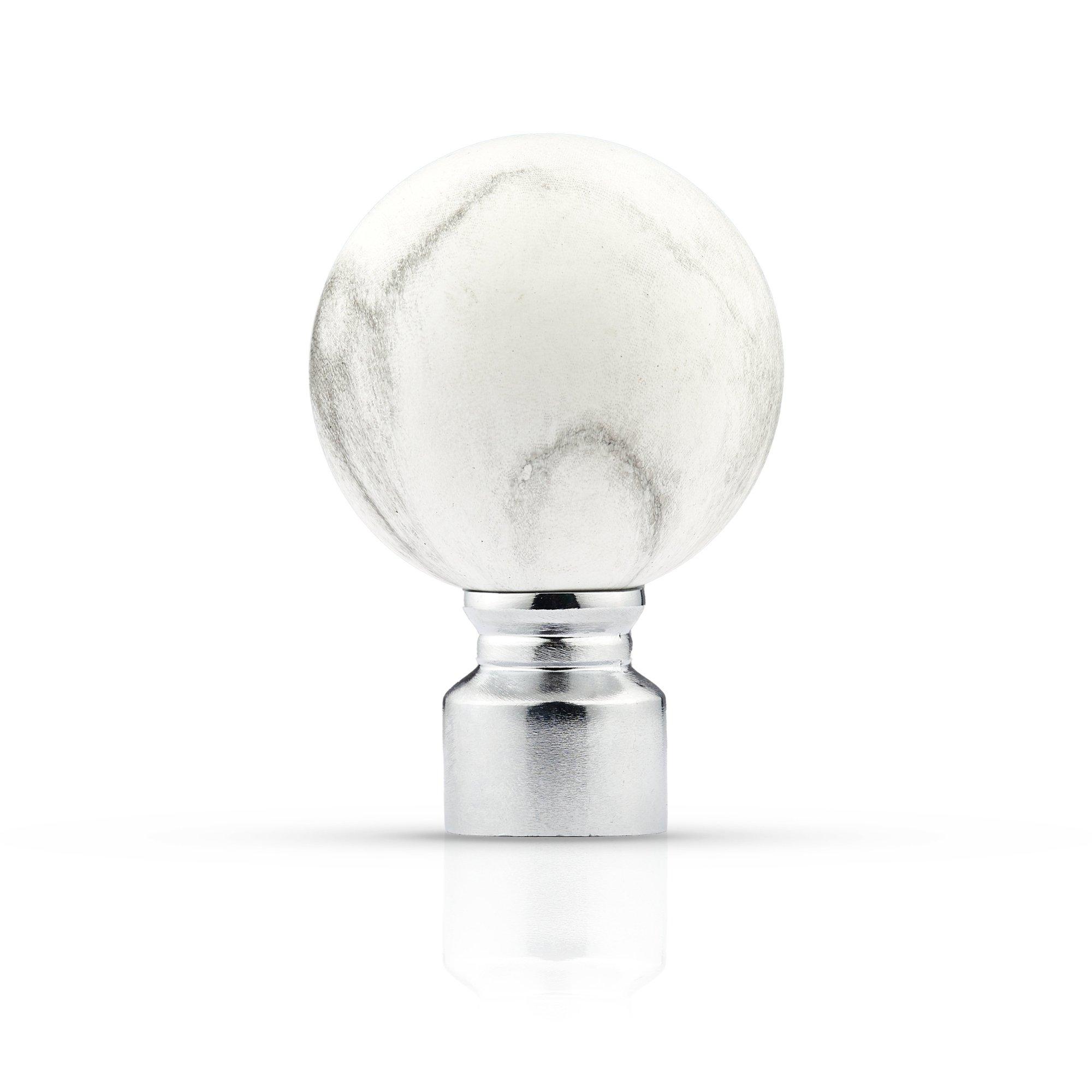 Brushed Silver - Emma Barclay - Metal Holdback Pair Tiebacks Marble - 3