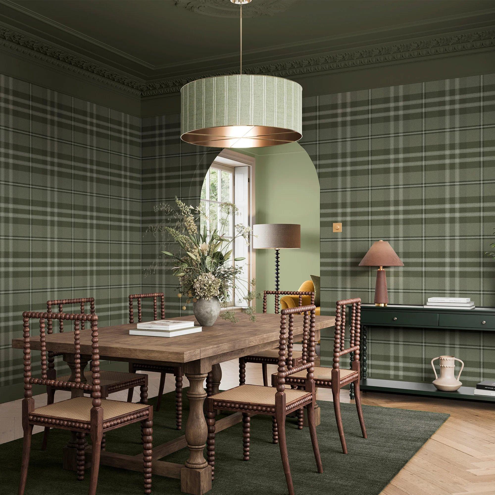 Forest Green - Superfresco Easy - Eildon Weave Forest Wallpaper - 1