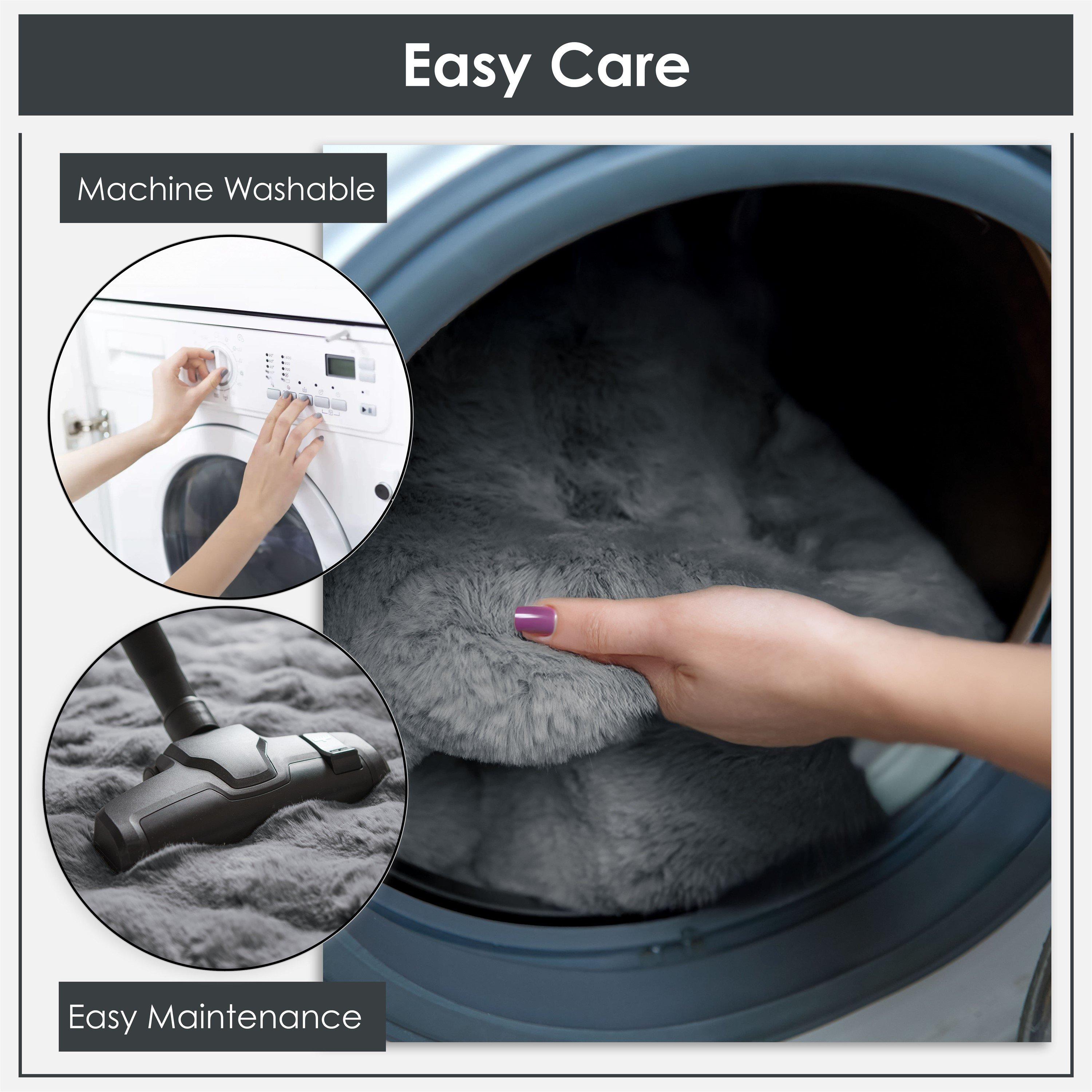 Charcoal - Emma Barclay - Fur Area Rug Plush Faux Rabbit Fur Delux - 5