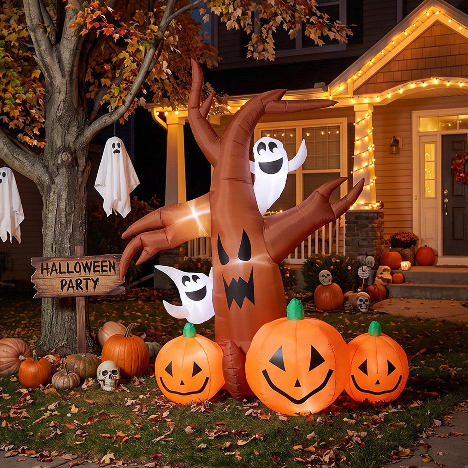 Brown - LIFE IDEAS - 2.4M Halloween Inflatable Haunted Tree - 1