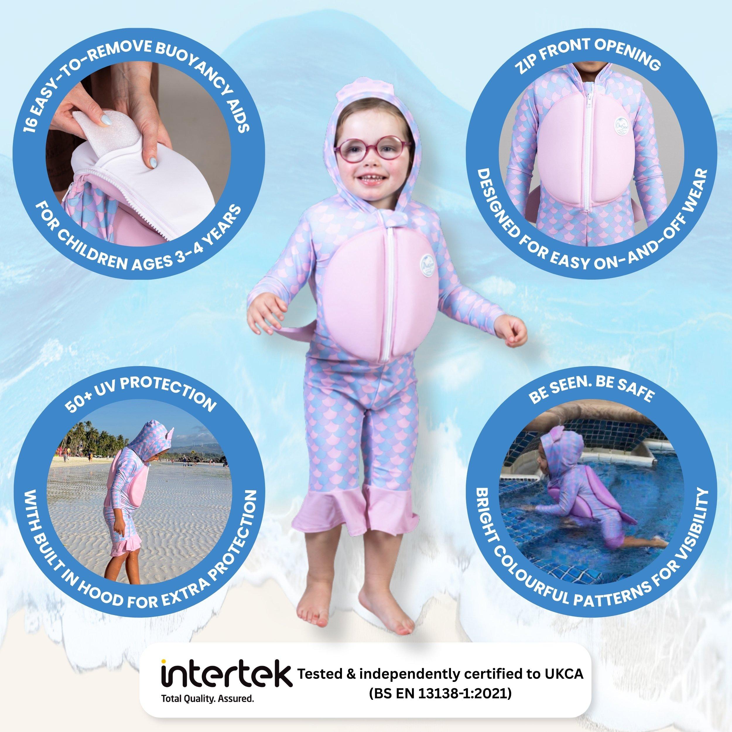 Multi - OneSea - Onesea Mermaid Outfit - 3-in-1 Children’s Buoyancy Aid - 2-3 Years - 3