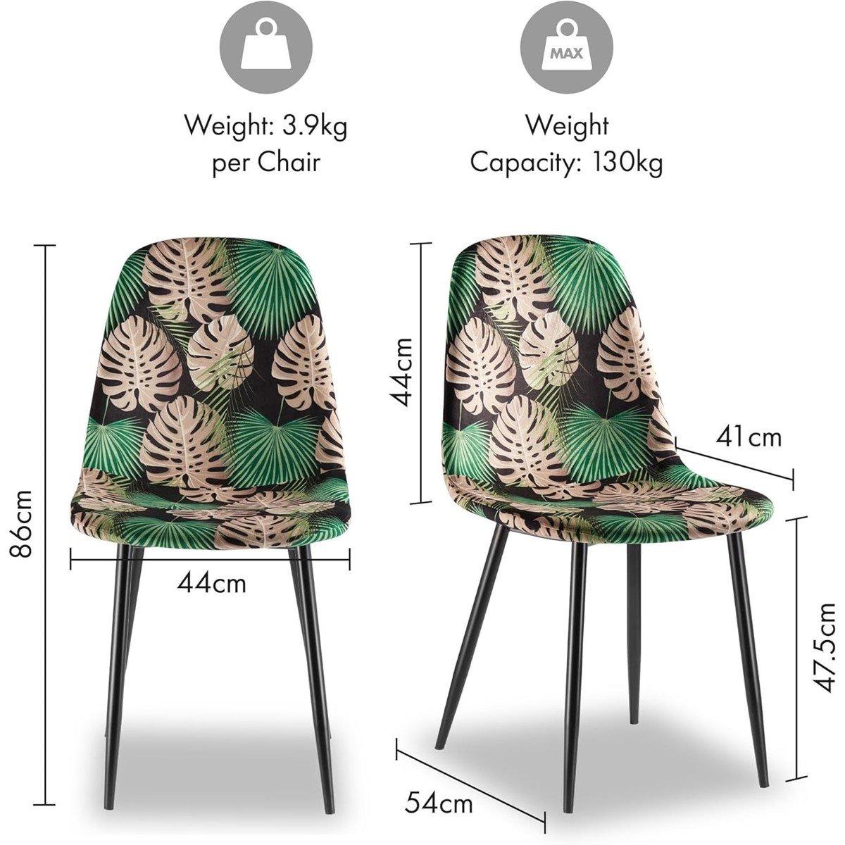 Multi - VonHaus - Leighton Set of 2 Dining Chairs - 3