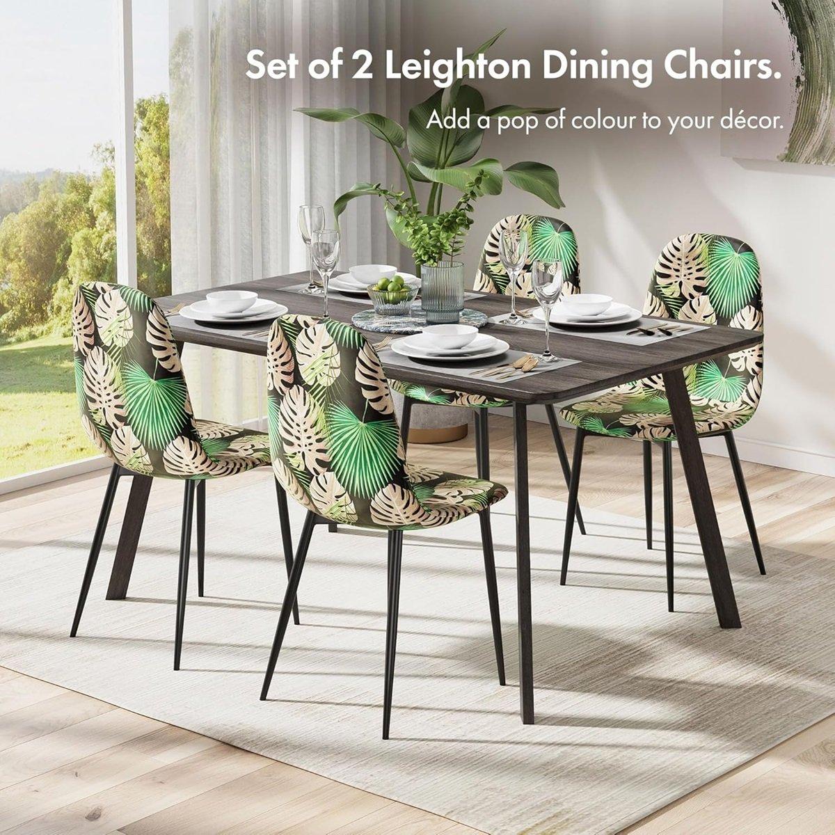Multi - VonHaus - Leighton Set of 2 Dining Chairs - 4