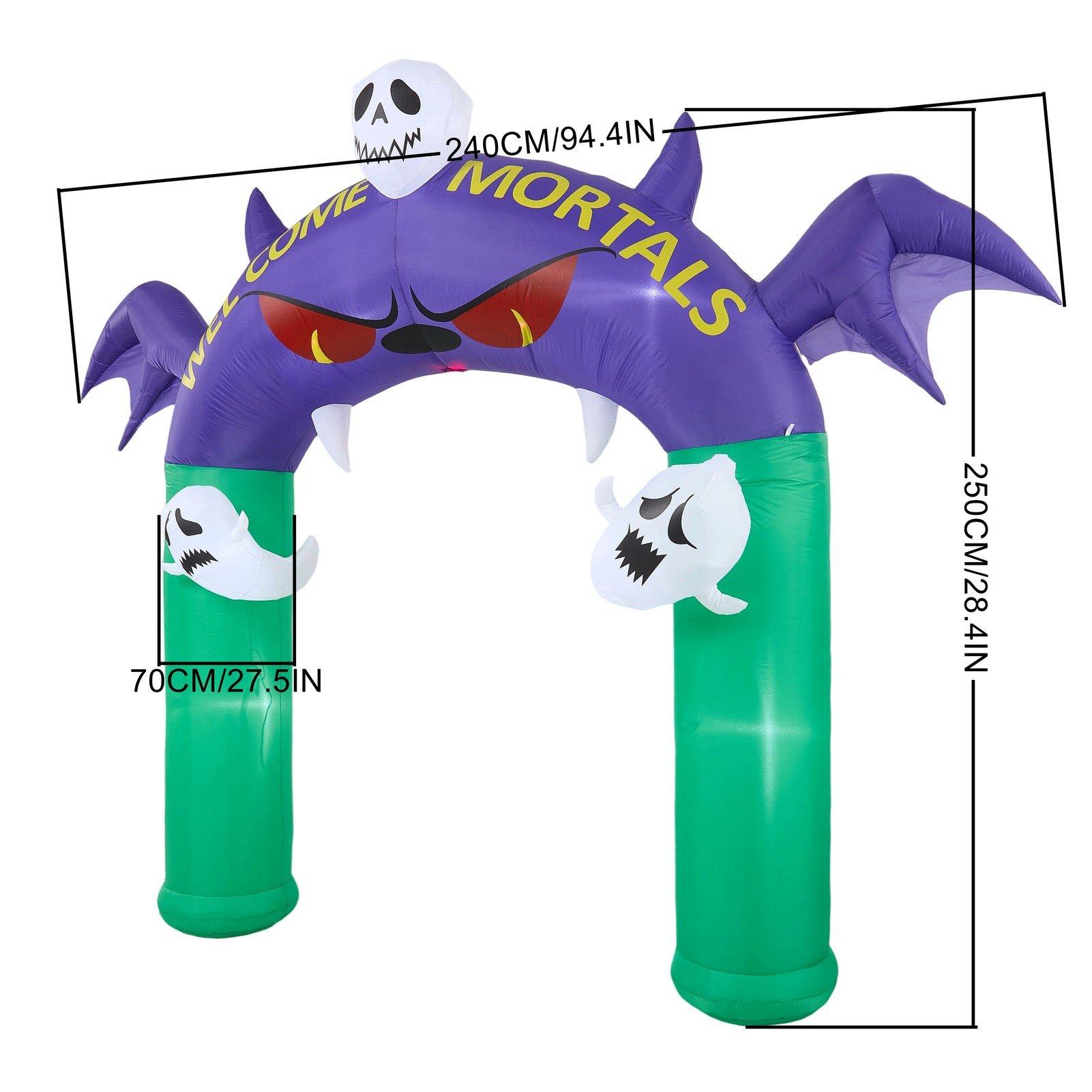 Green/Purple - LIFE IDEAS - 8.2FT Halloween Inflatable Devil Archway - 2