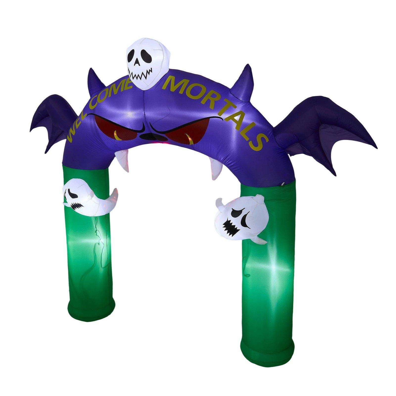 Green/Purple - LIFE IDEAS - 8.2FT Halloween Inflatable Devil Archway - 3