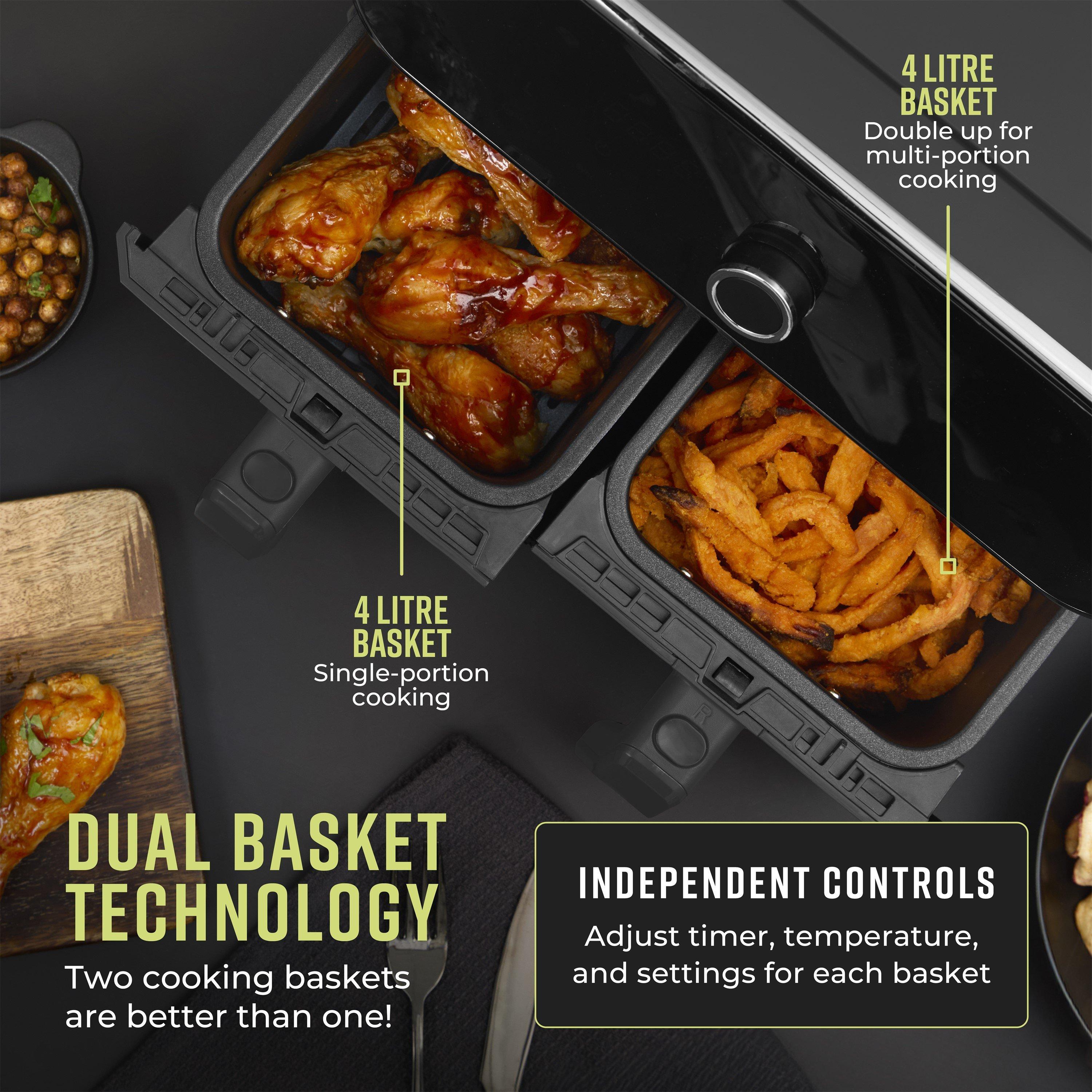 Graphite - Tower - Tower Elite 8L Dual Basket Air Fryer Graphite Grey - 4