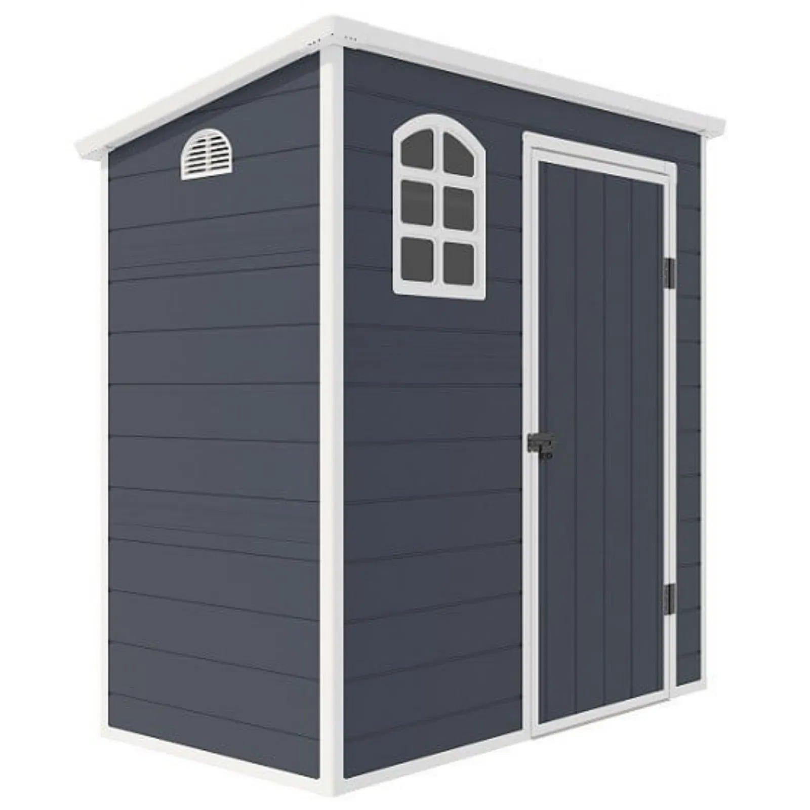 Anthracite Grey - Store More - Jasmine Plastic Pent Shed - 3