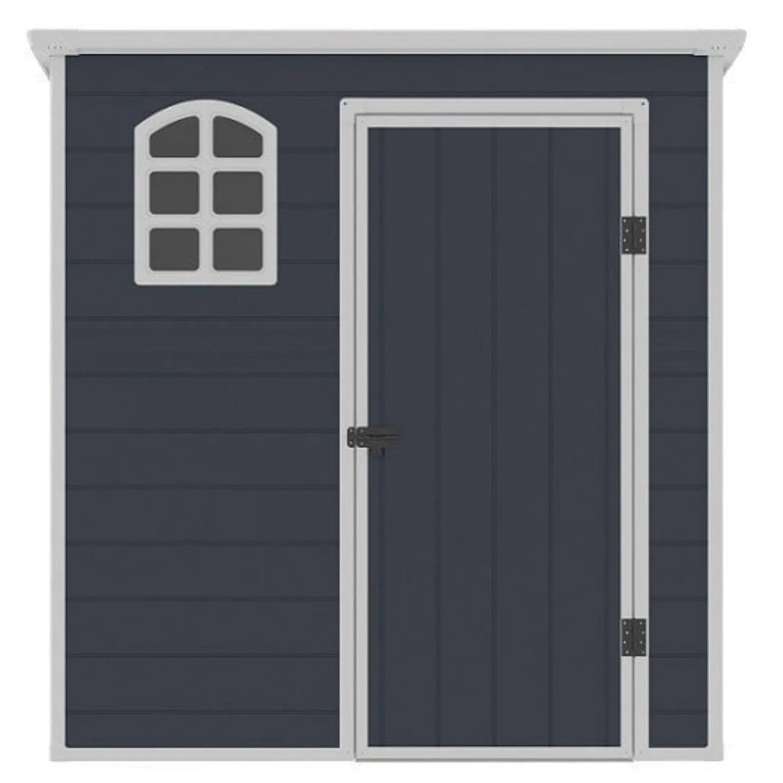 Anthracite Grey - Store More - Jasmine Plastic Pent Shed - 4
