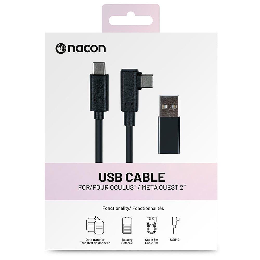 Black - Nacon - USB-C Cable for Meta Quest 2 - 2