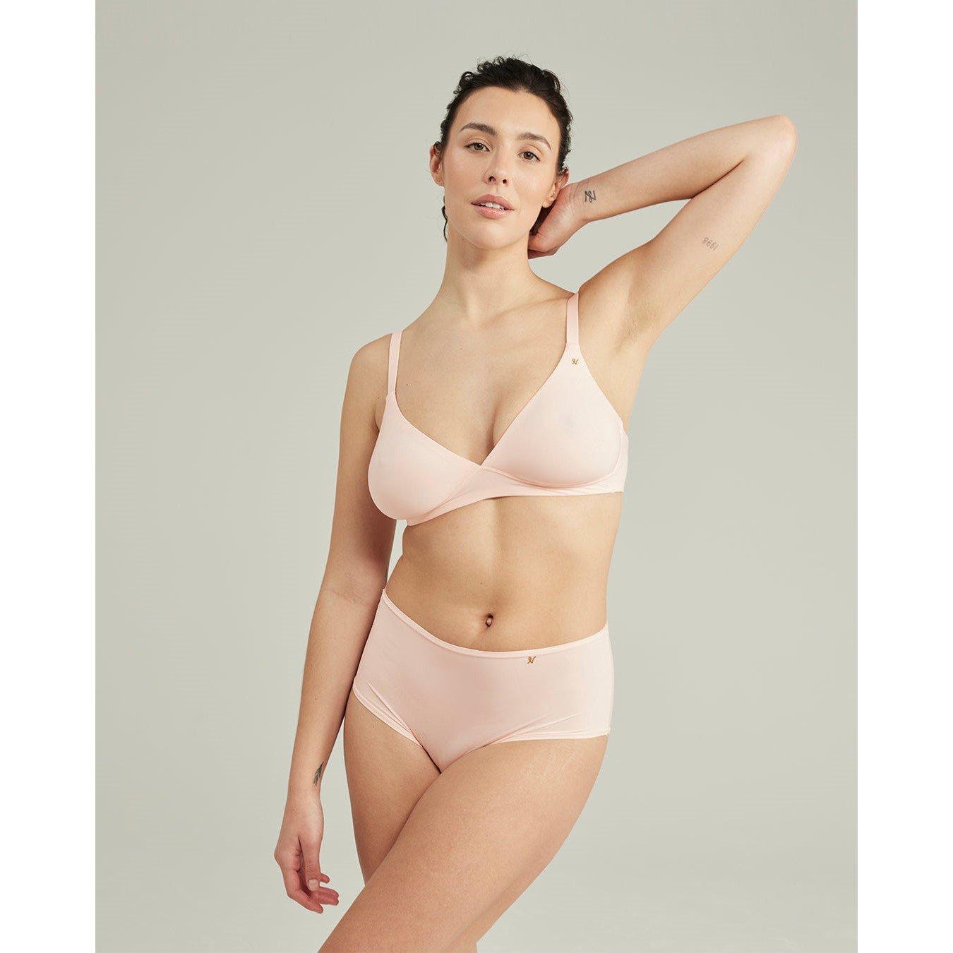 Nudea Women's Easy Does It Bralette Second Skin Stretch - Blush Pink - XXL