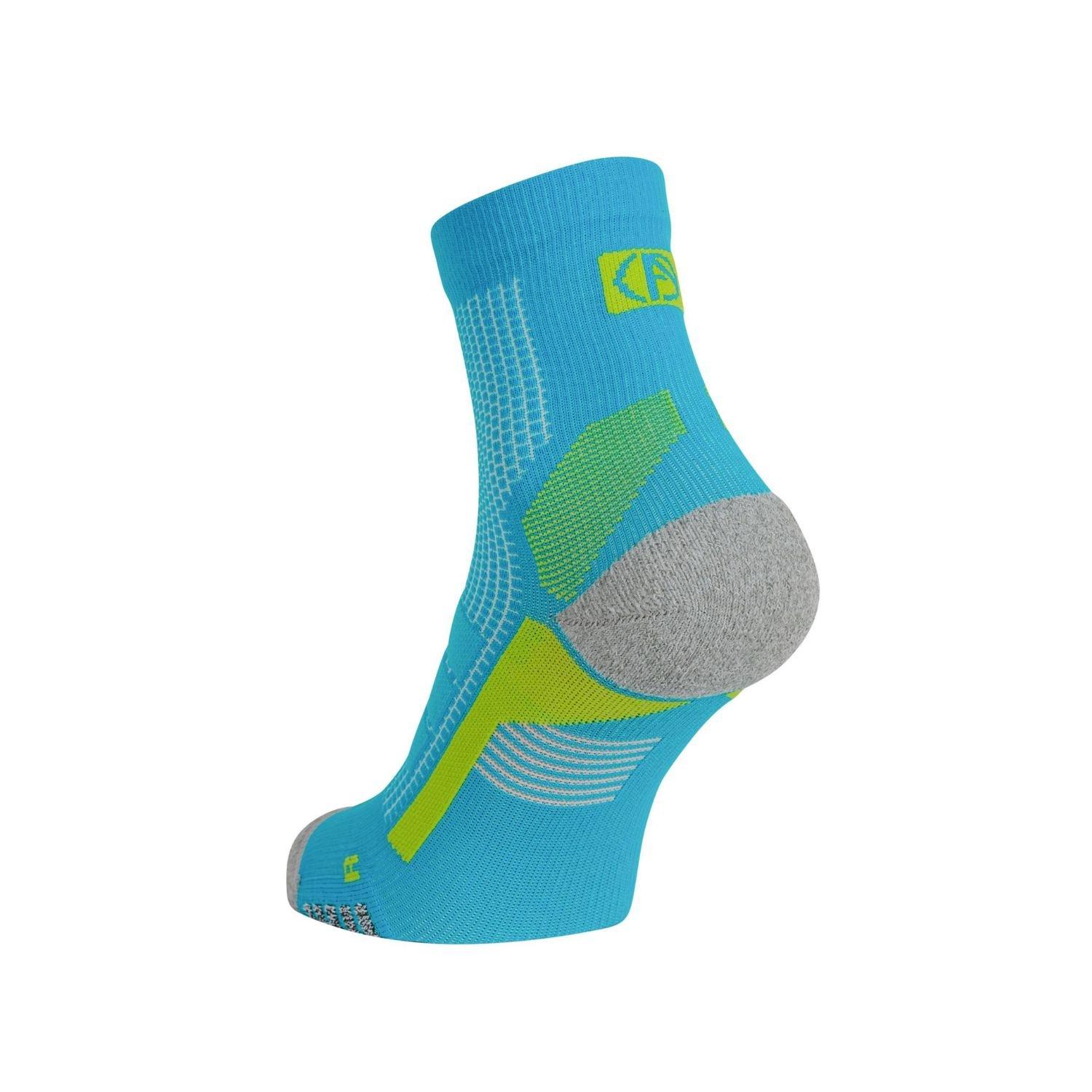 Neutral - Absolute 360 - Performance Running Socks: Quarter - Turquoise/Lime - 3
