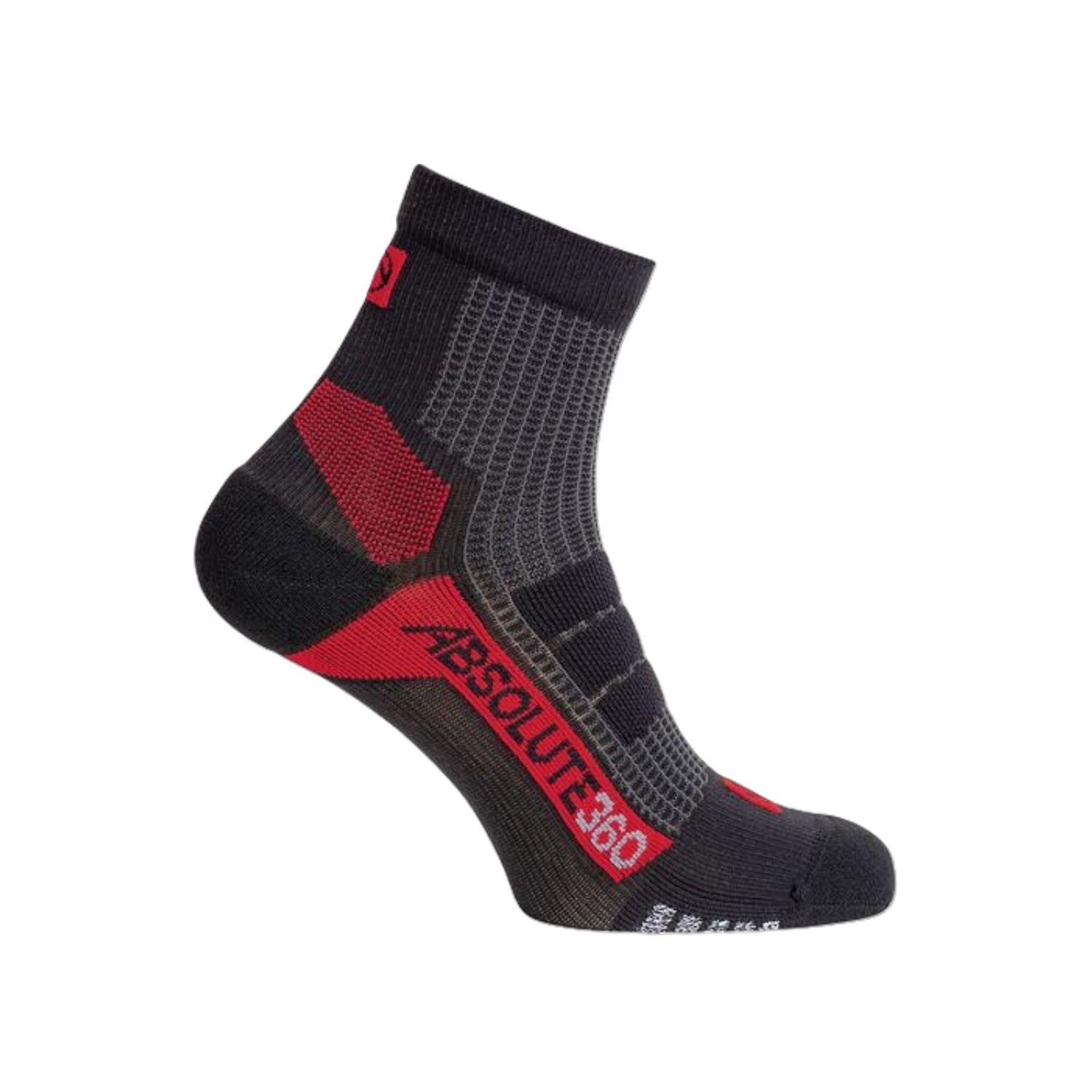 Neutral - Absolute 360 - Performance Running Socks: Quarter - Black/Red - 1