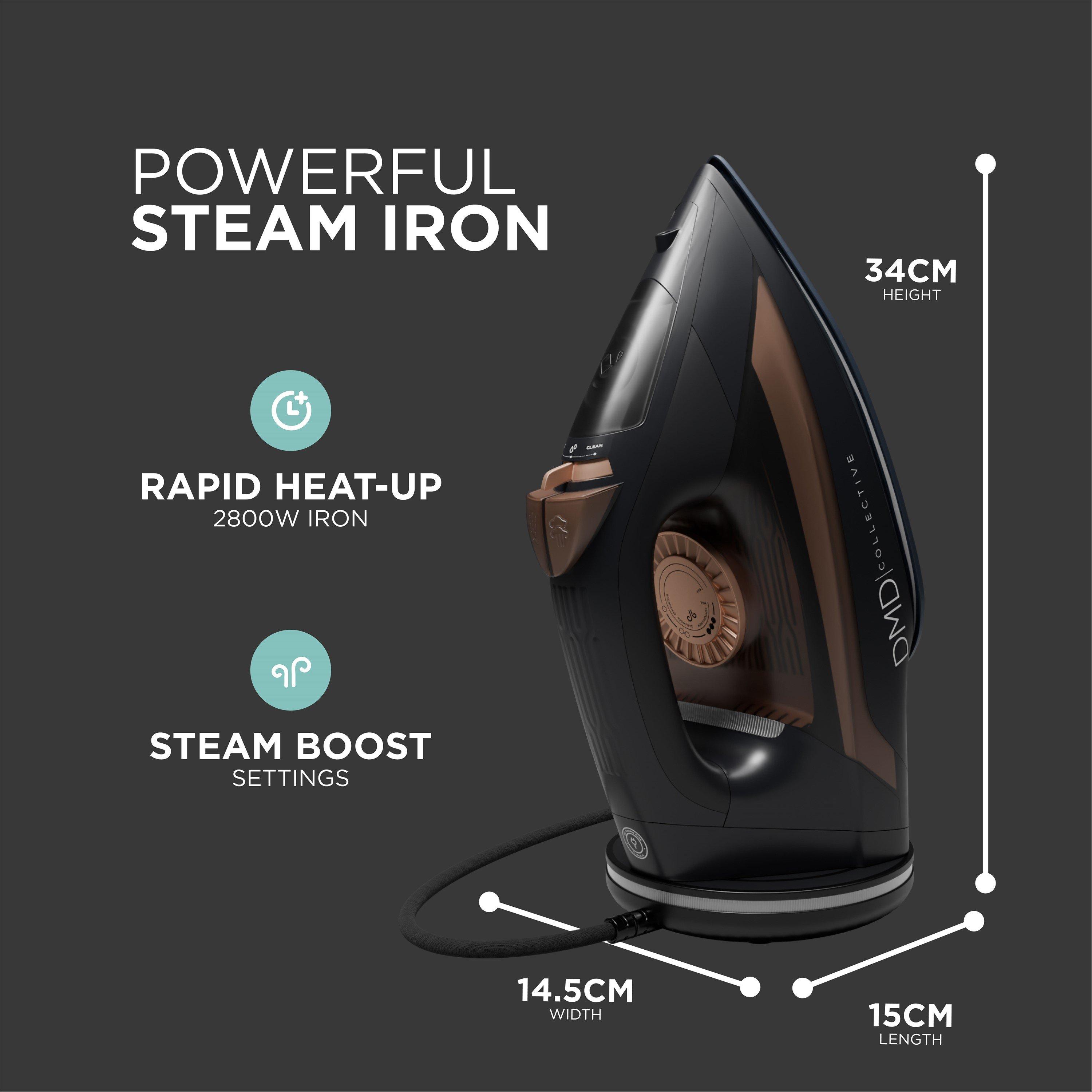 Black - DMD Collective - Cordless Steam Iron ¿ 2800W Power - 2