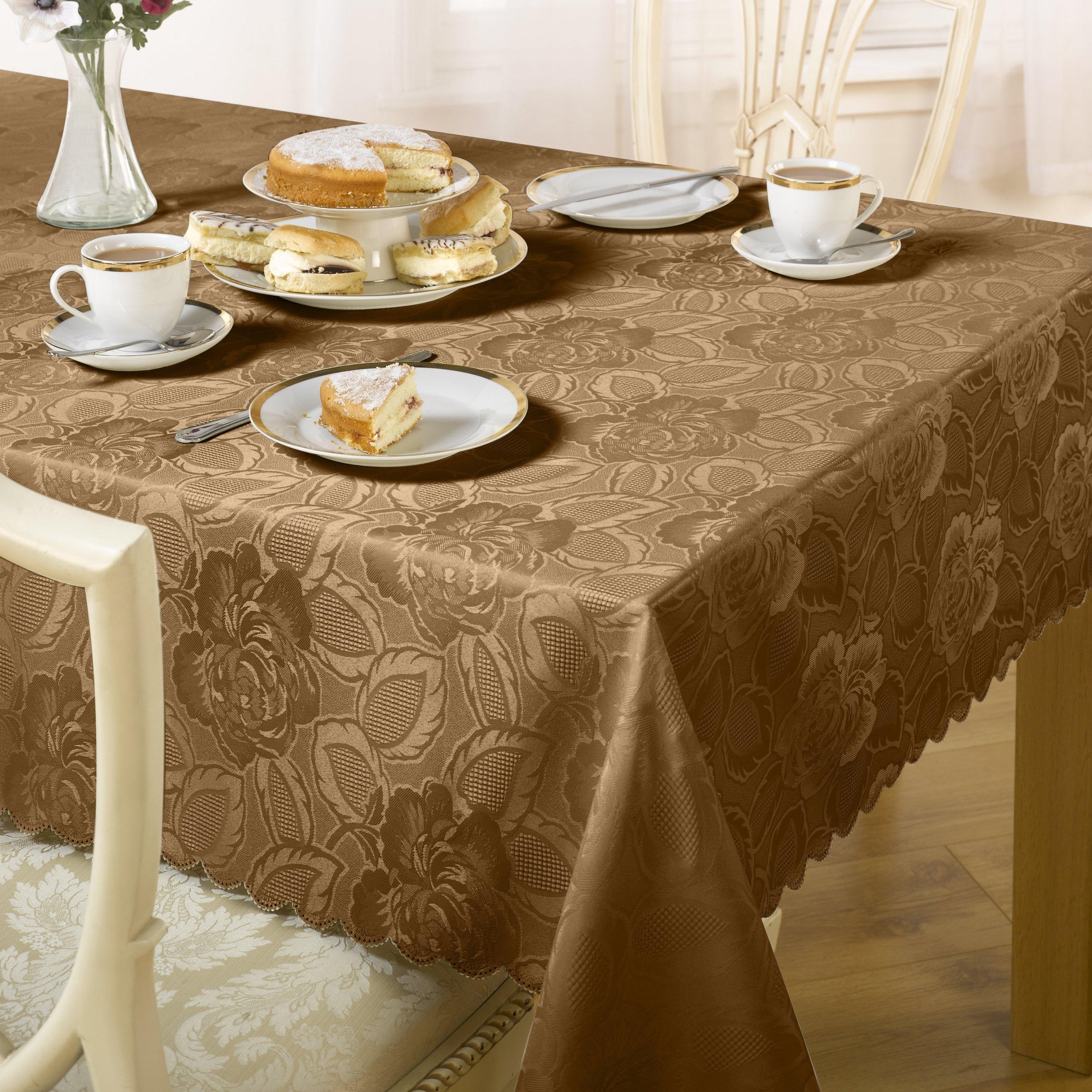 Jacquard Tablecloth Soft Polyester Damask Rose