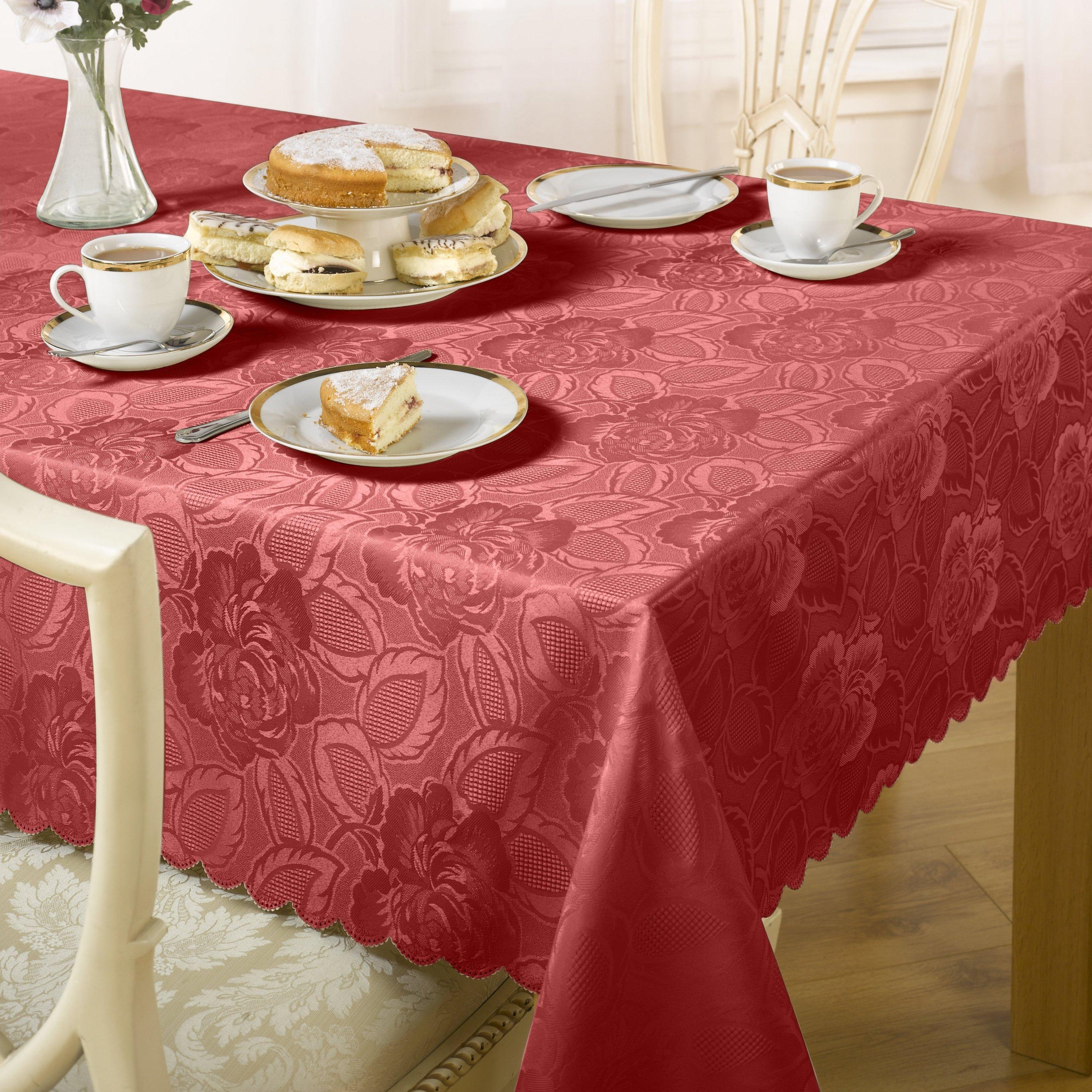 Emma Barclay Jacquard Tablecloth Soft Polyester Damask Rose