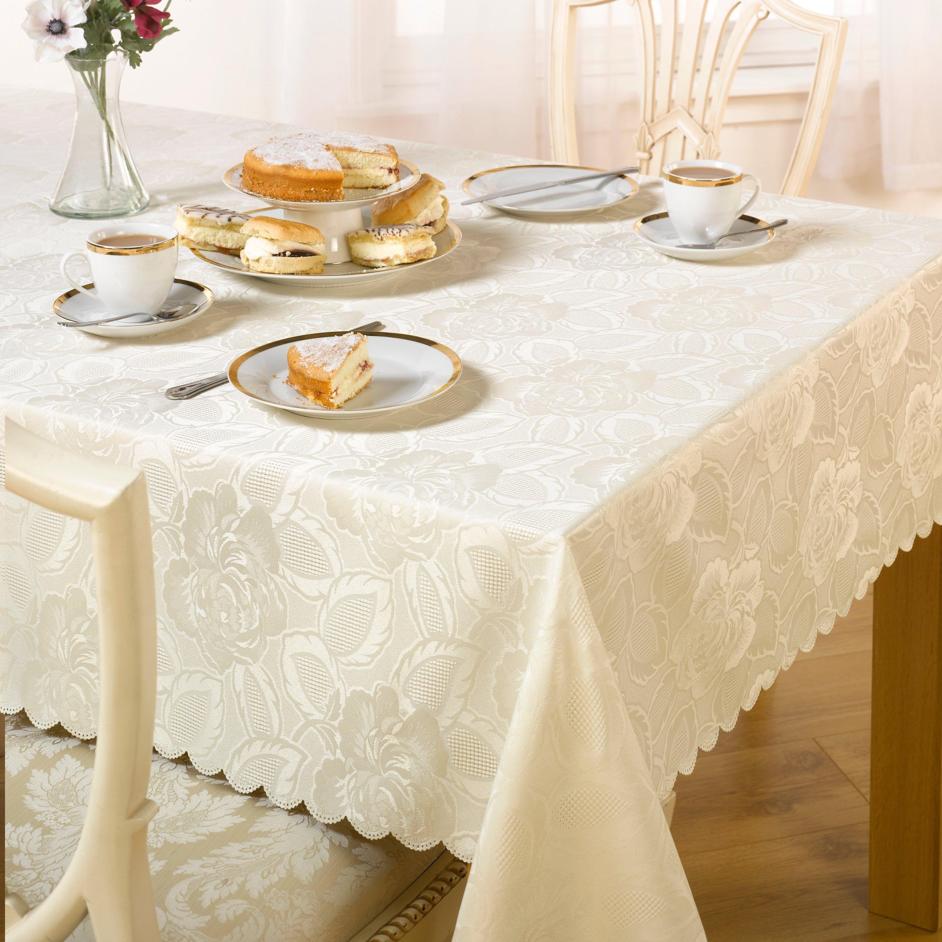 Emma Barclay Jacquard Tablecloth Soft Polyester Damask Rose
