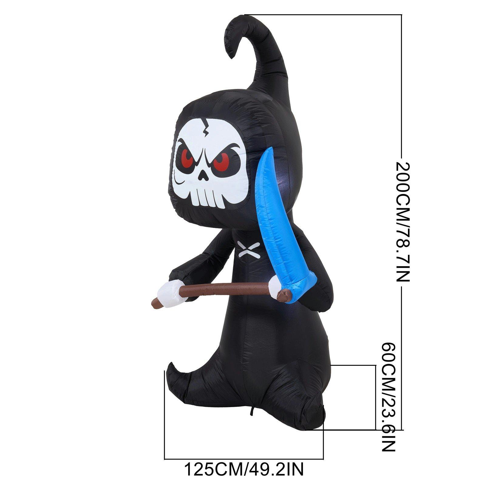Black - LIFE IDEAS - 6.6FT Halloween Inflatable Grim Reaper - 2