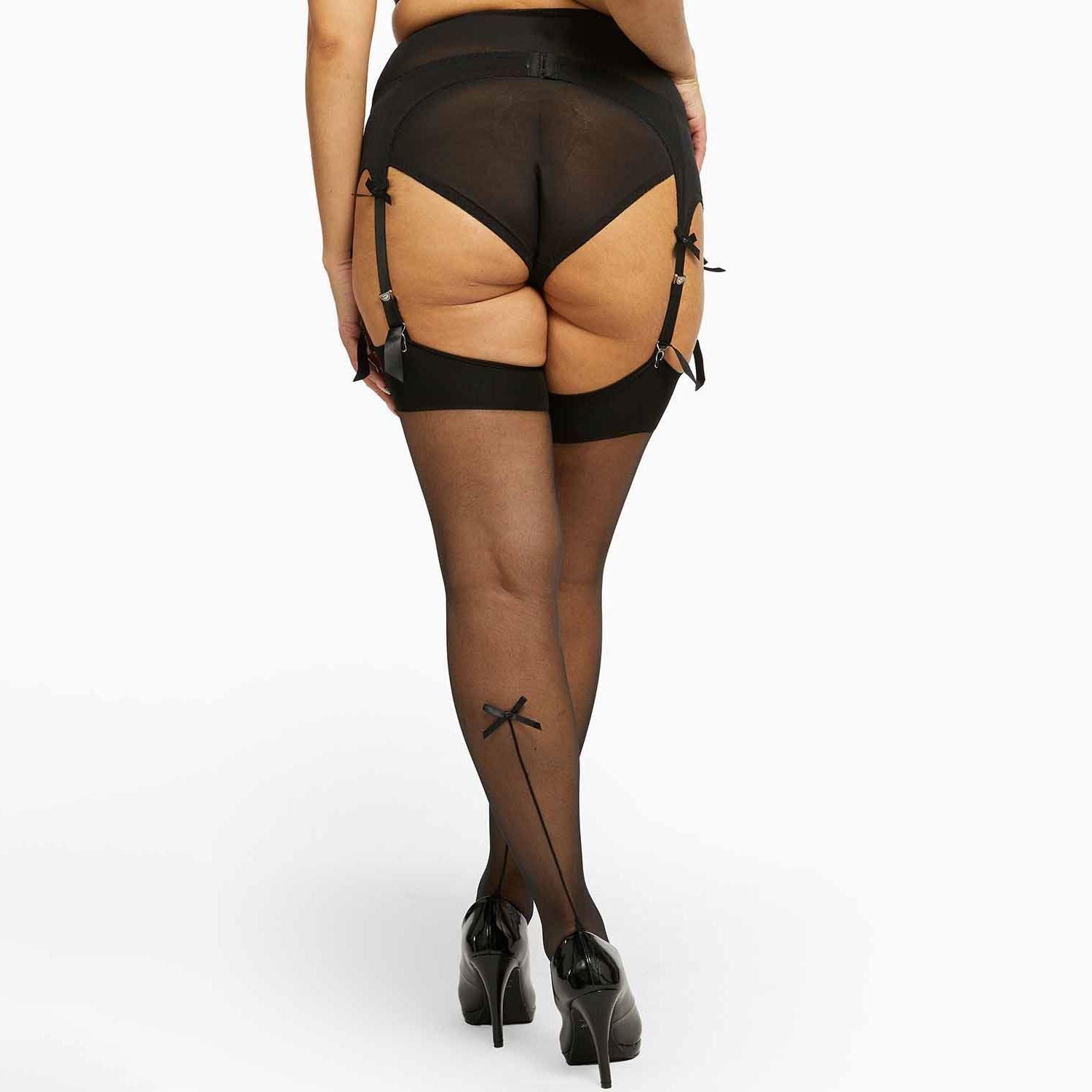Black - Playful Promises - Seamed Stocking Black - 2