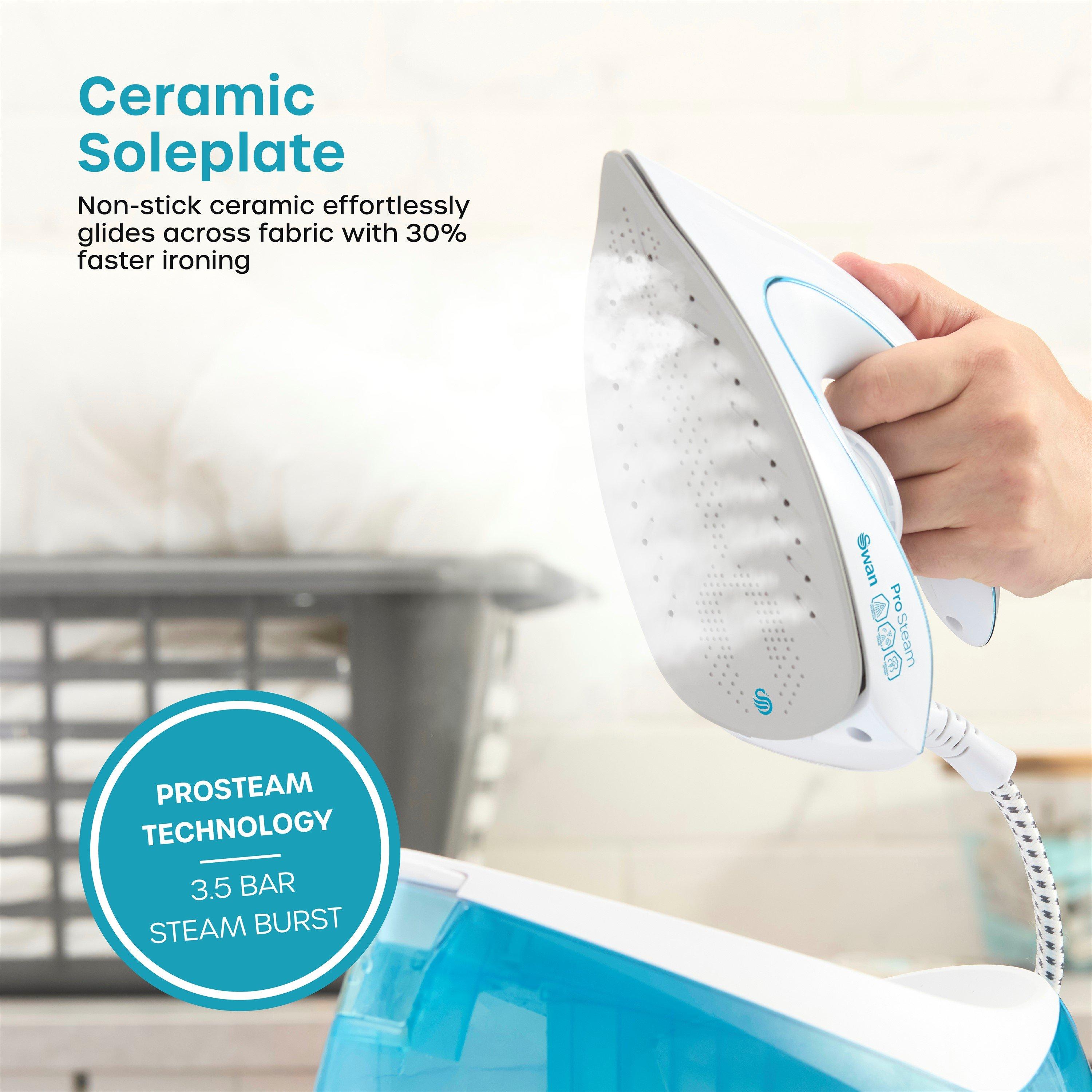 Aqua - Swan - 2400W Steam Station Iron White and Aqua - 3