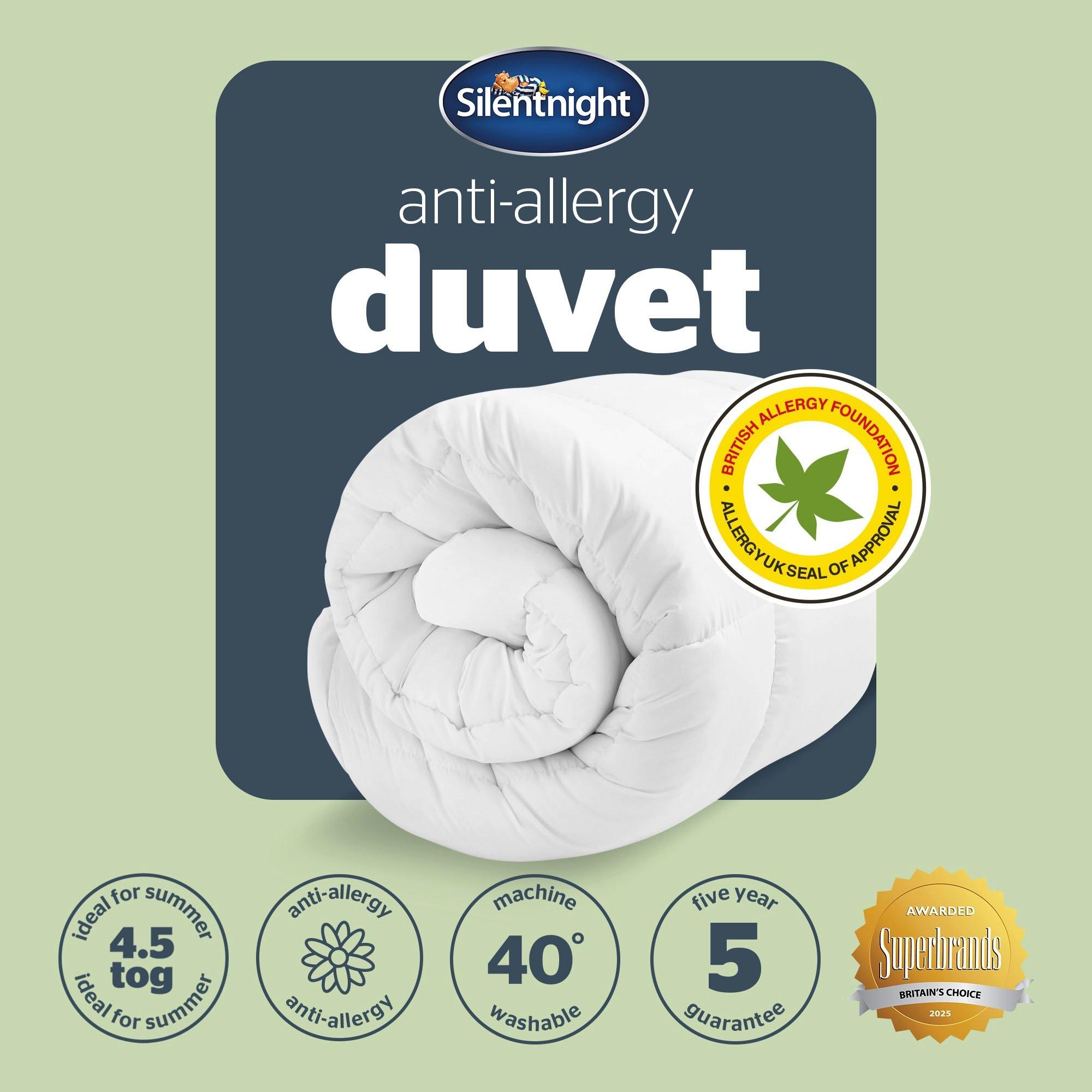 White - Silentnight - Anti-allergy 4.5 Duvet - 8