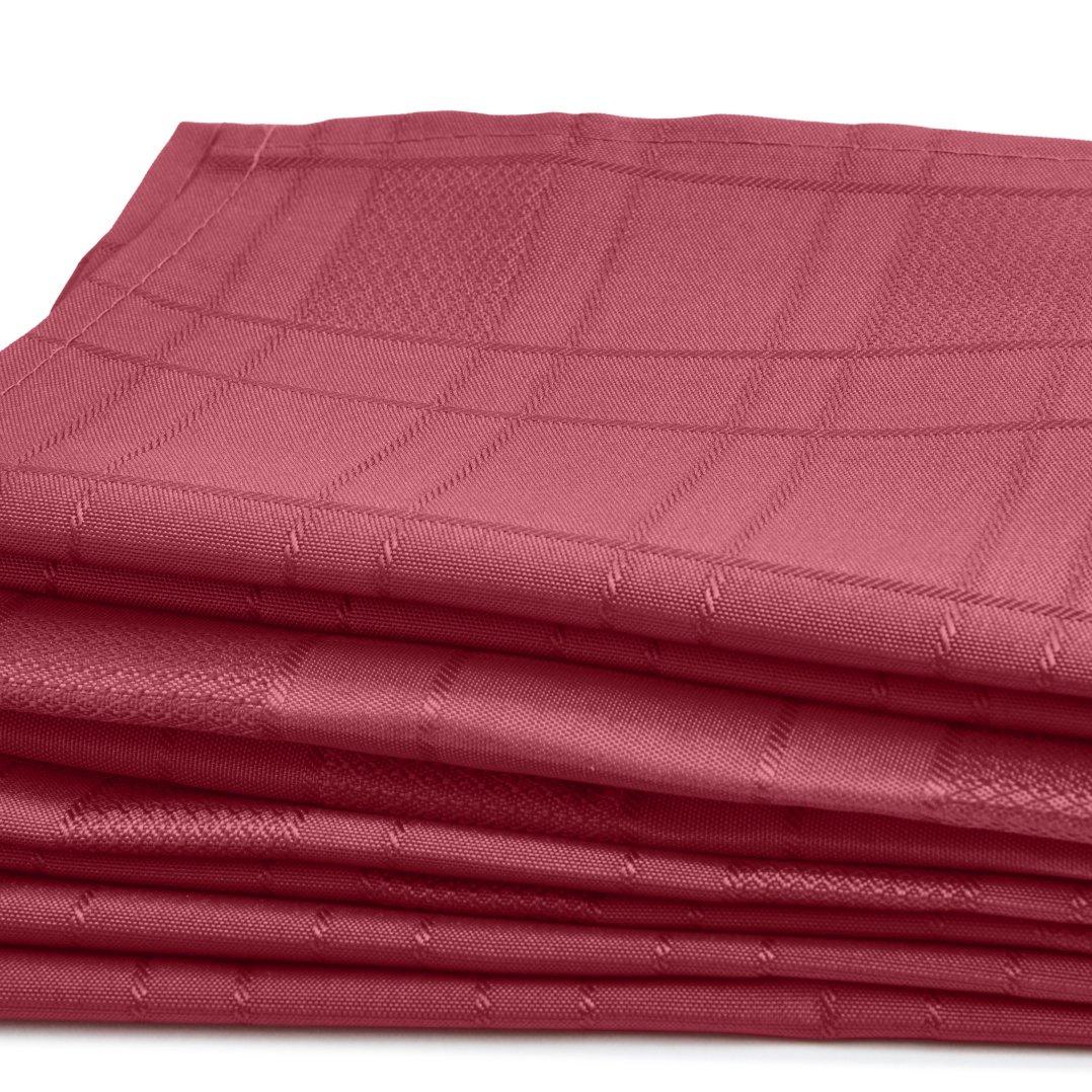 Wine Red - Emma Barclay - Jacquard Napkins Soft Polyester Chequers - 2