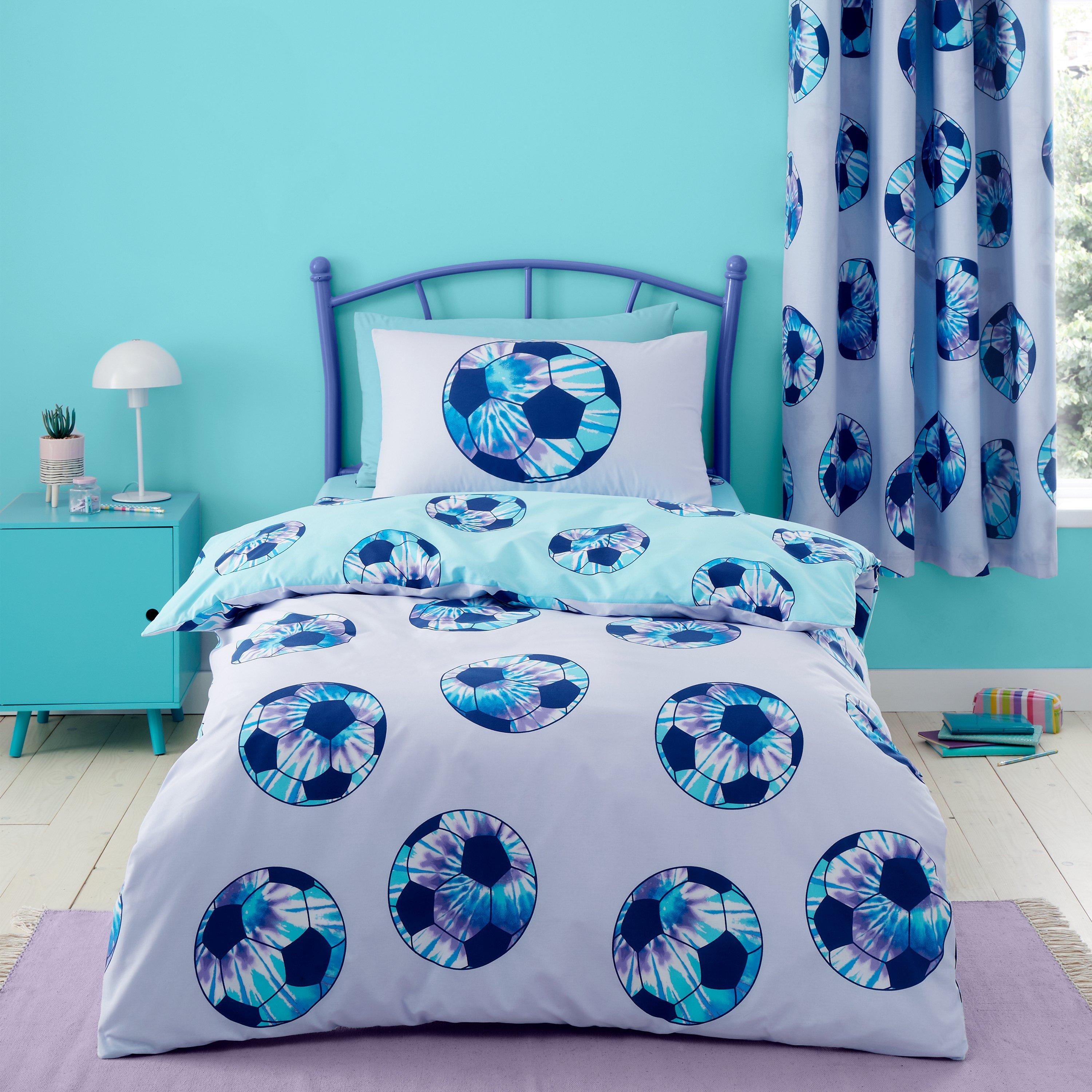 Lilac - Catherine Lansfield - Tie Dye Football Reversible Duvet Cover Set - 1
