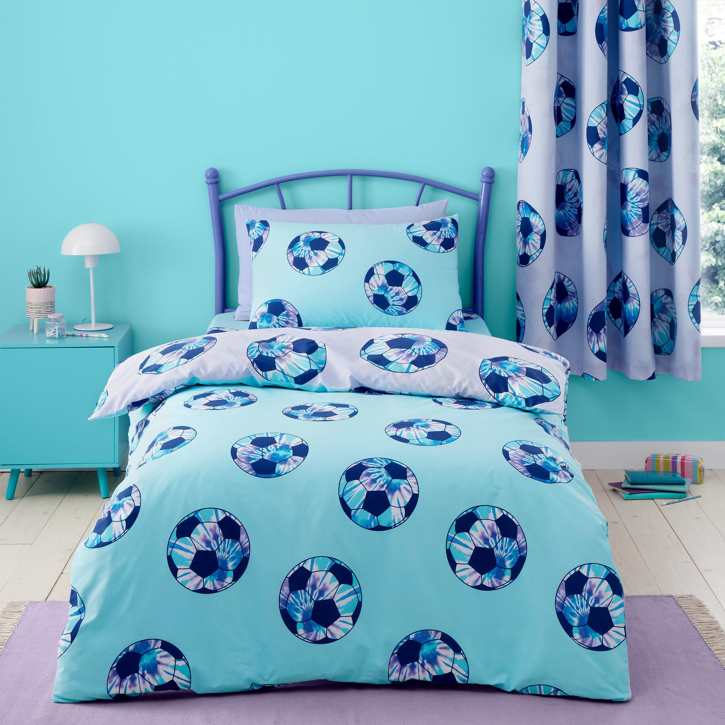 Lilac - Catherine Lansfield - Tie Dye Football Reversible Duvet Cover Set - 2