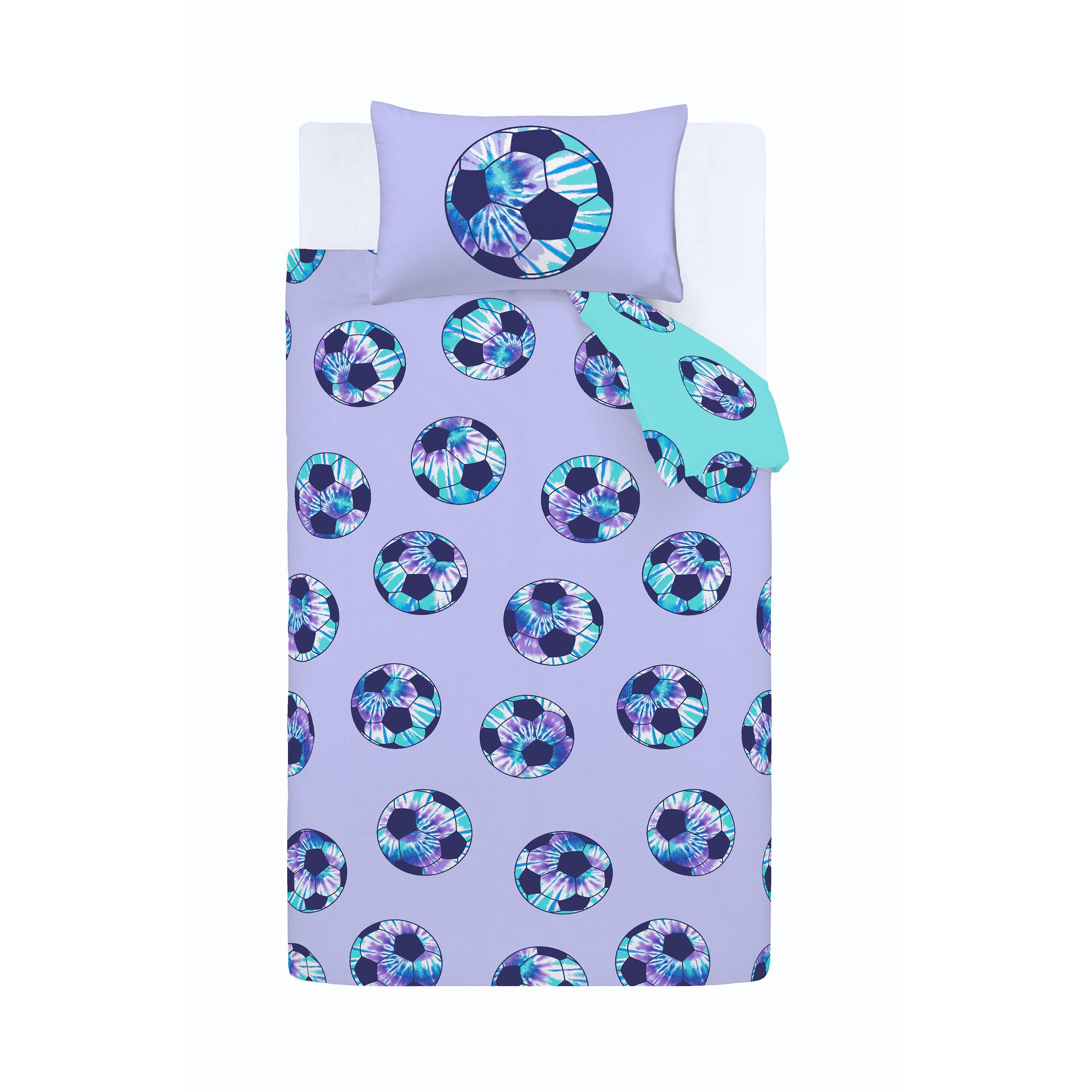 Lilac - Catherine Lansfield - Tie Dye Football Reversible Duvet Cover Set - 5