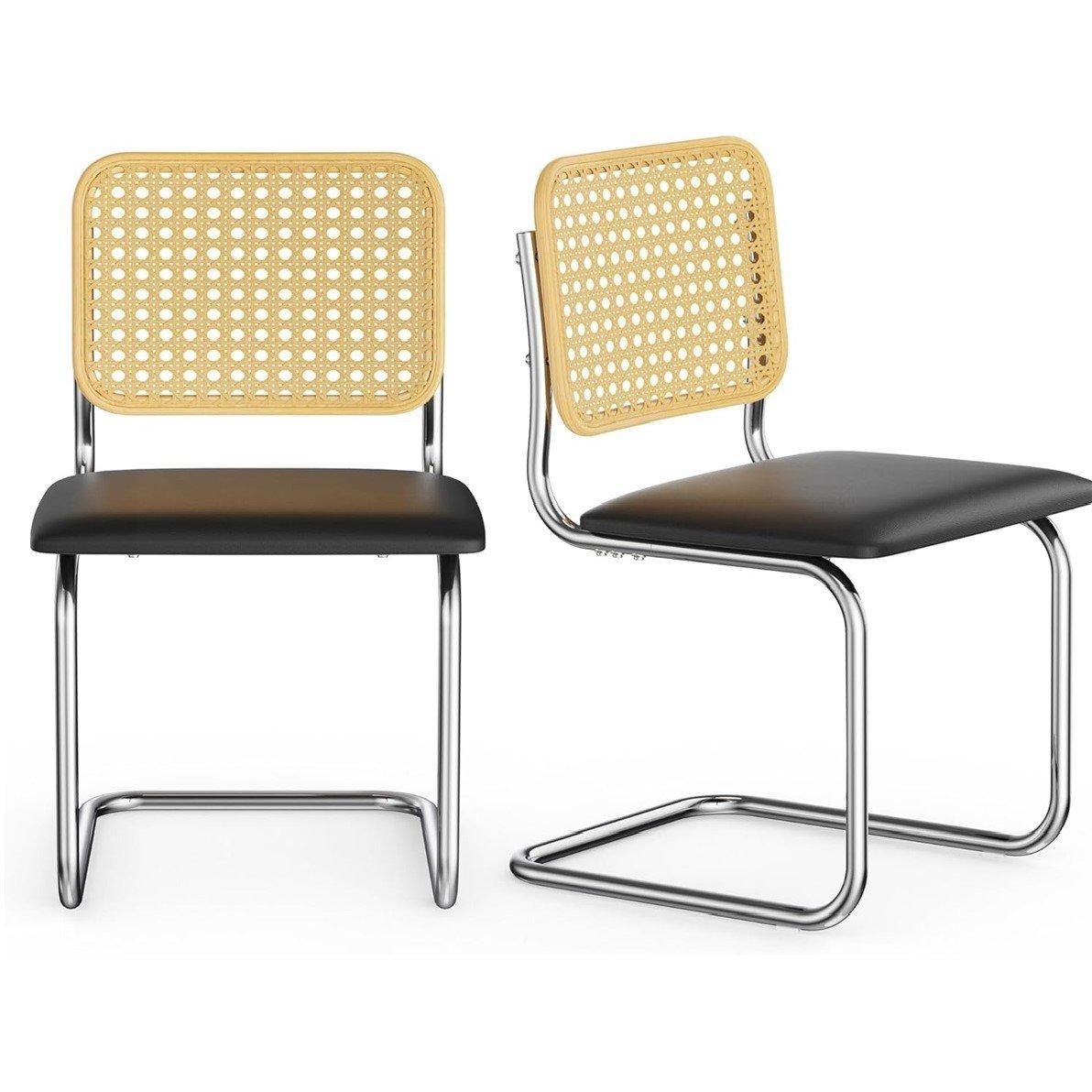 Black - VonHaus - Bridgewater Set of 2 Dining Chairs - 1