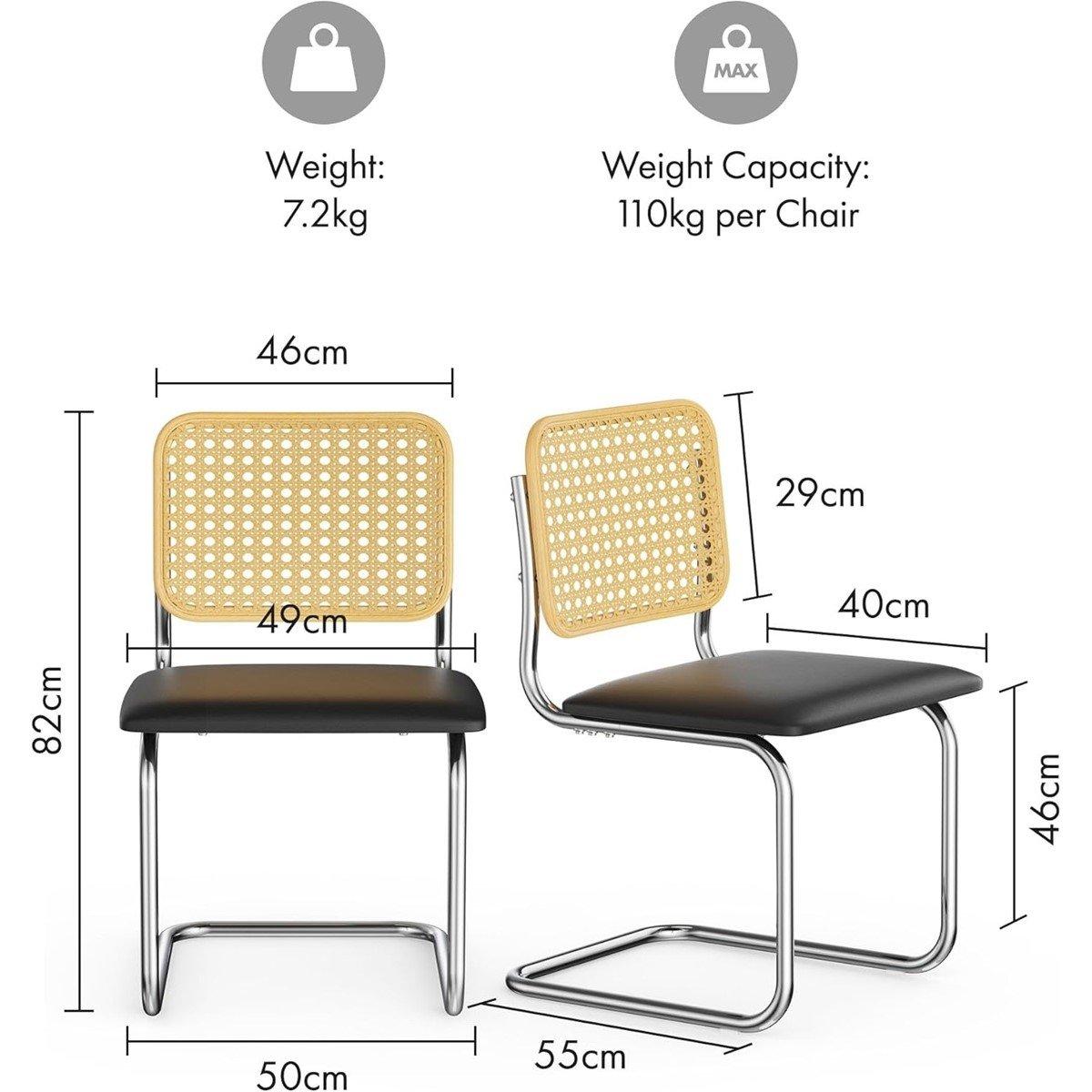 Black - VonHaus - Bridgewater Set of 2 Dining Chairs - 3